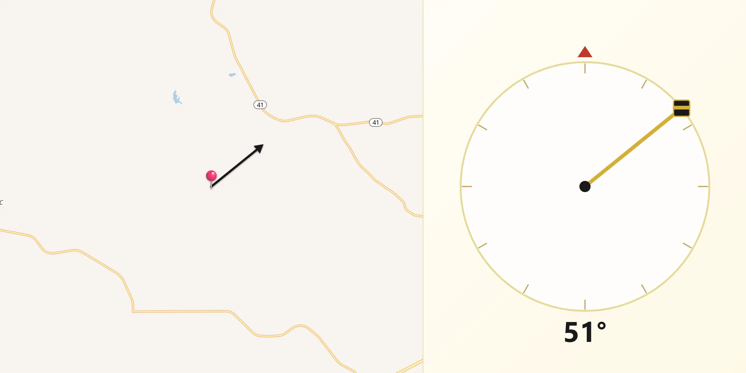 Qibla Direction from Escambia
