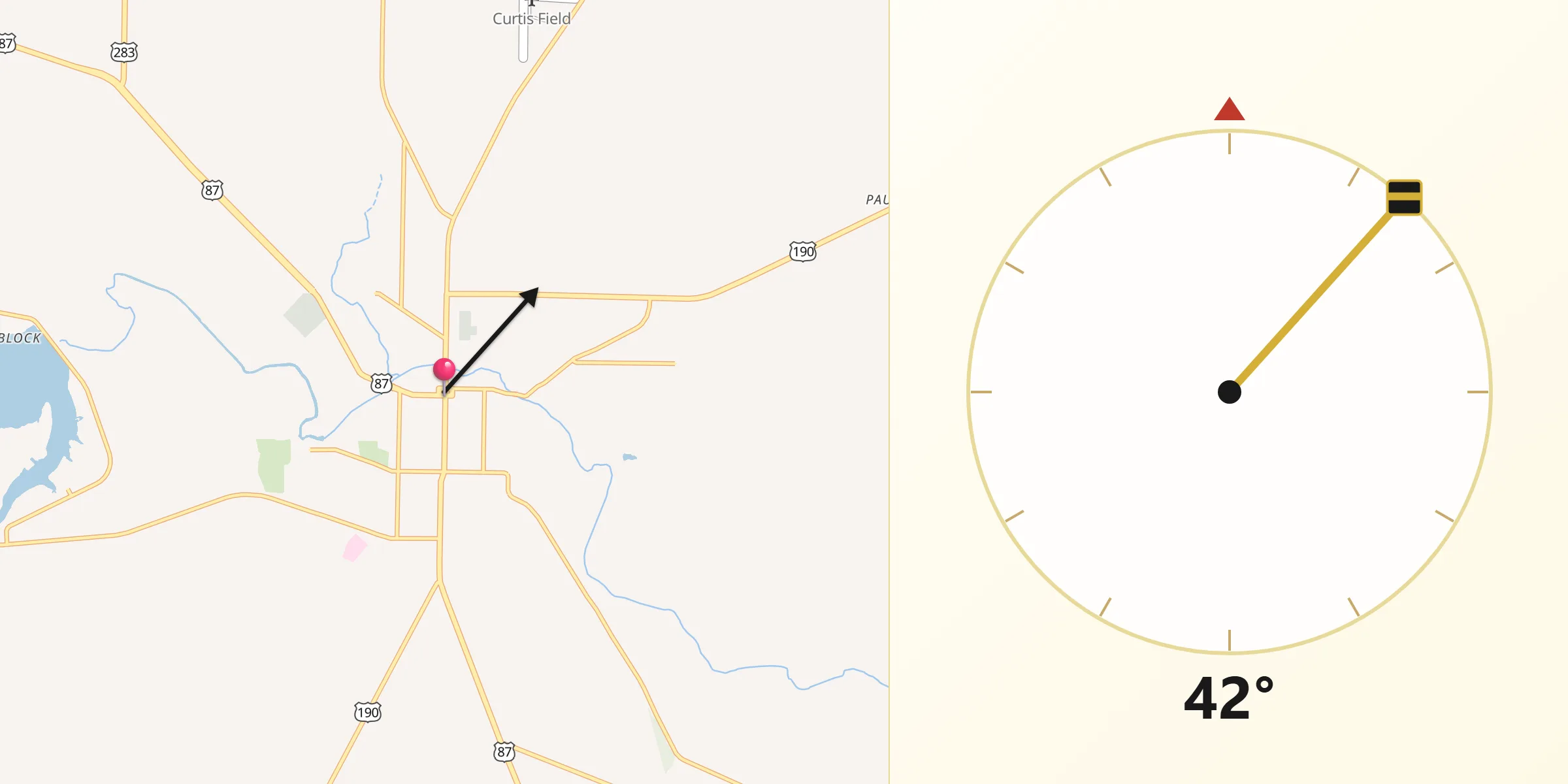 Qibla Direction from Brady