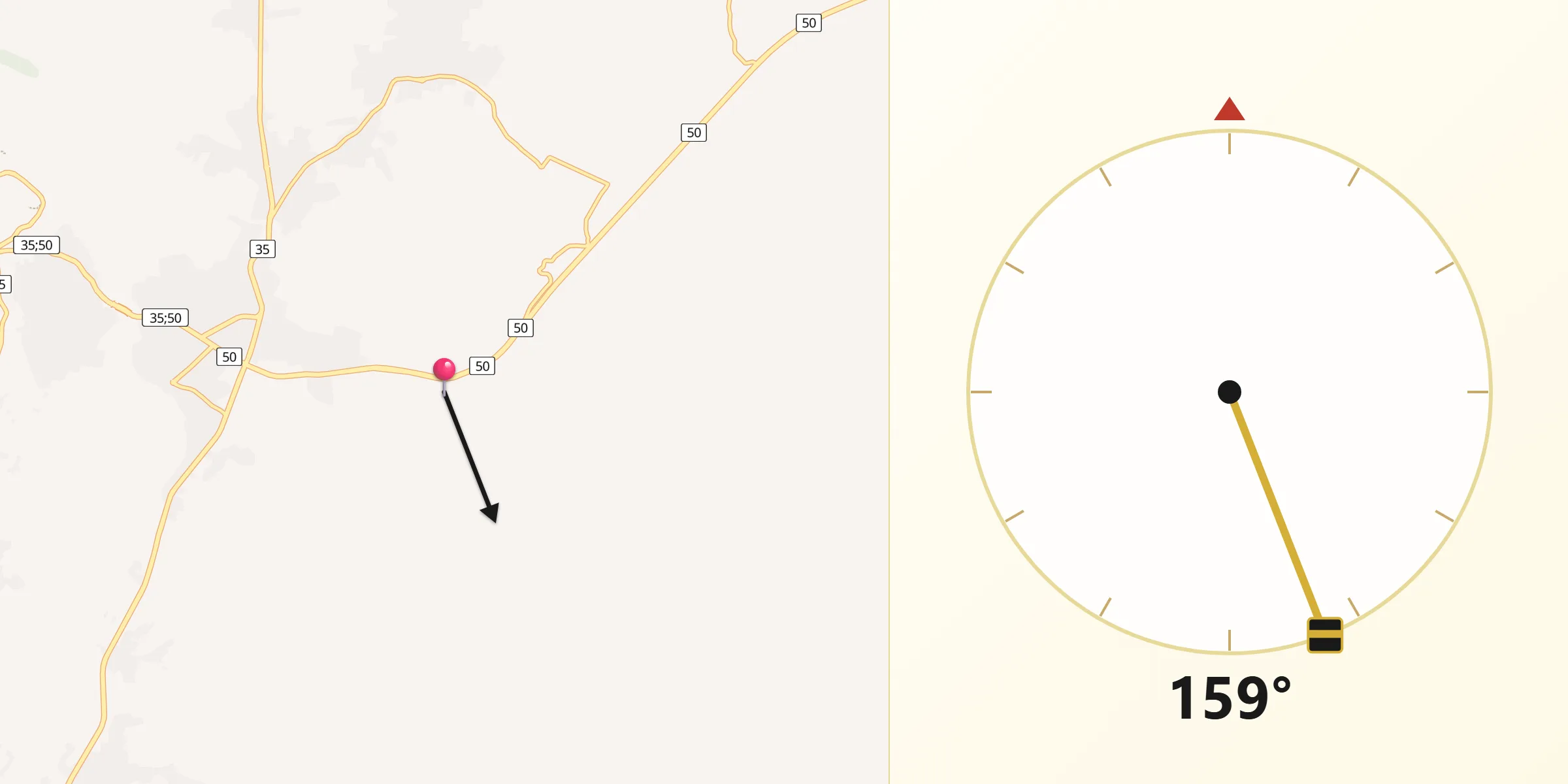 اتجاه القبلة من مدينة الكرك