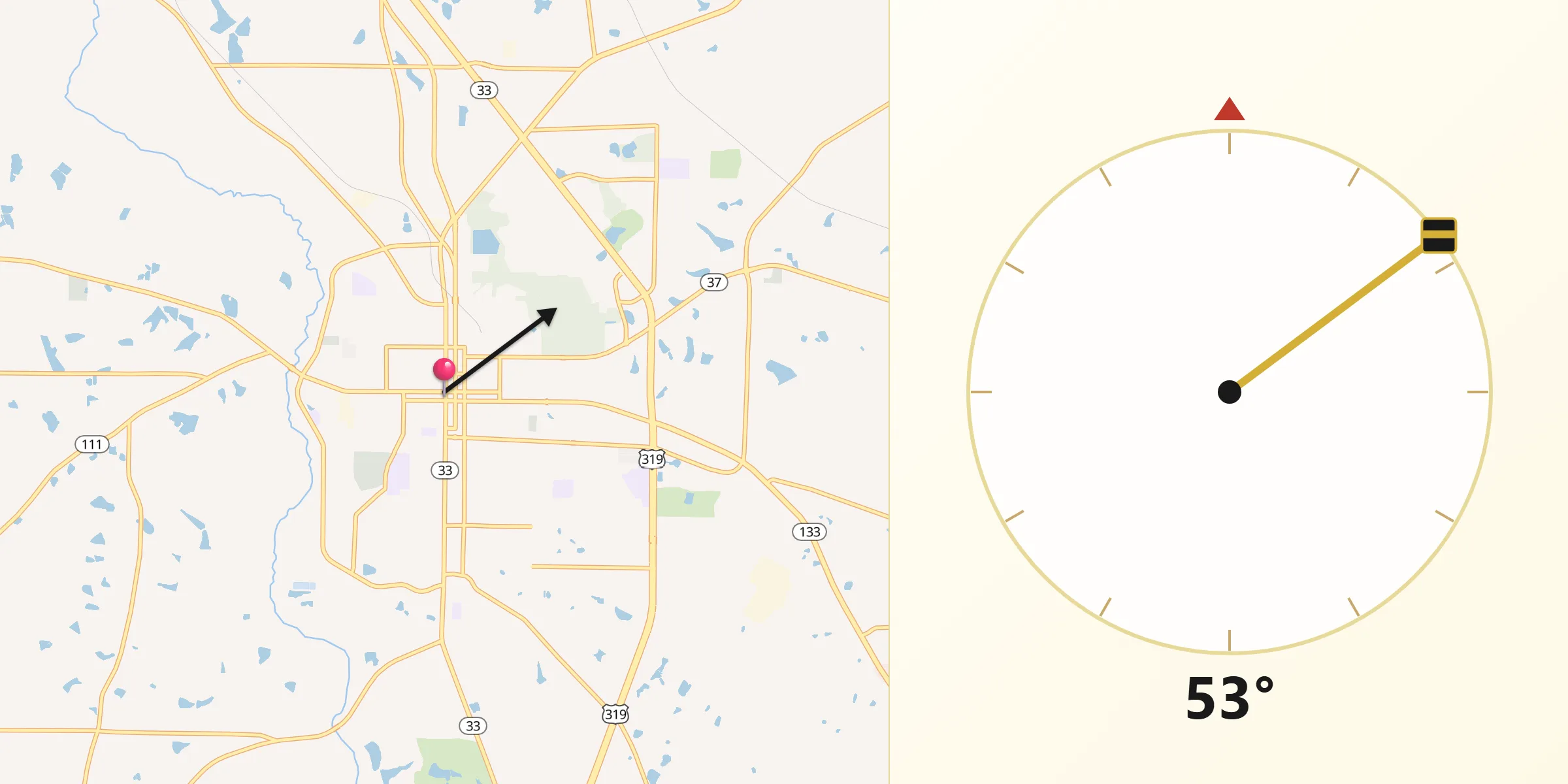 Qibla Direction from Moultrie