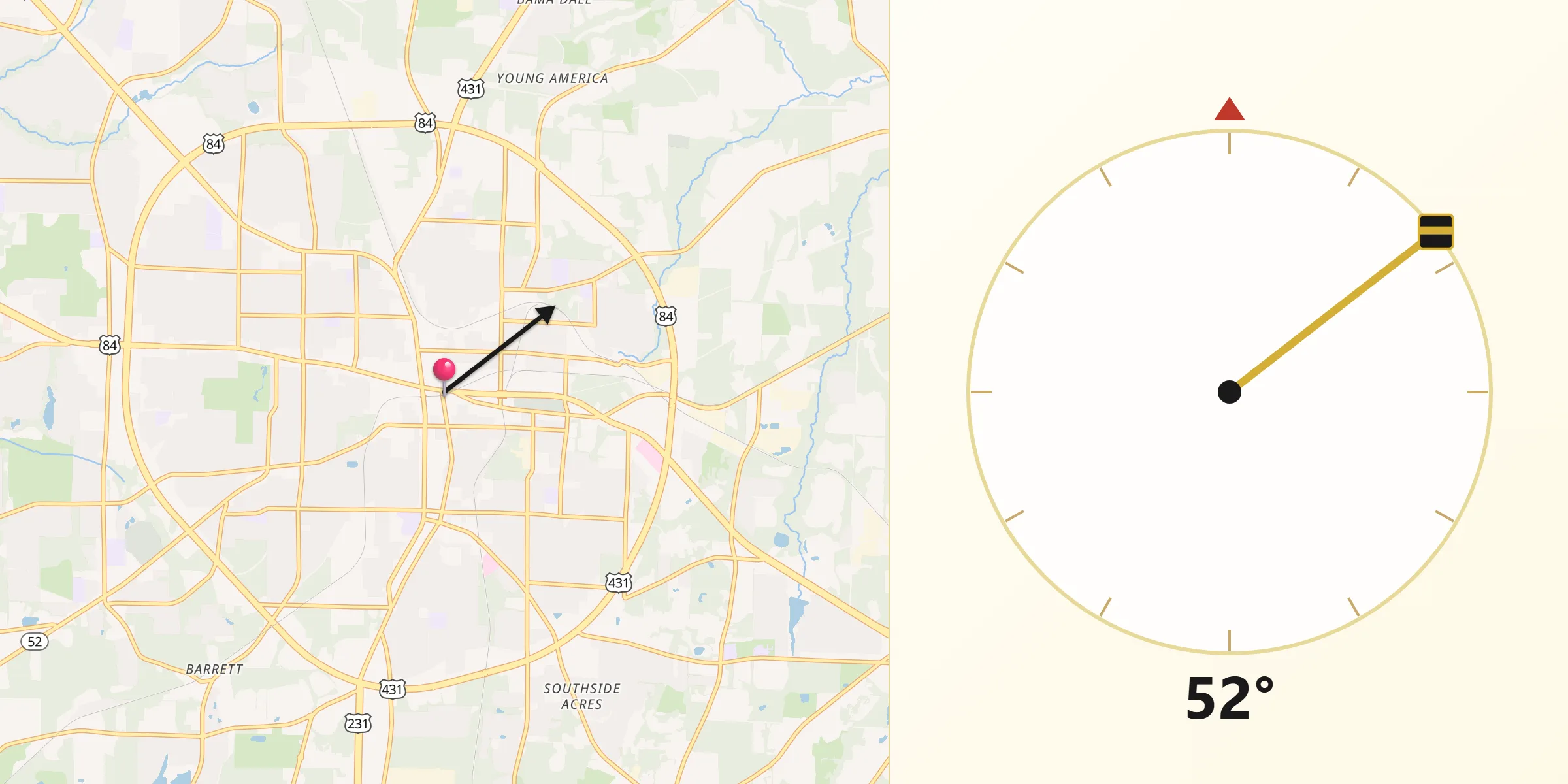 Qibla Direction from Dothan