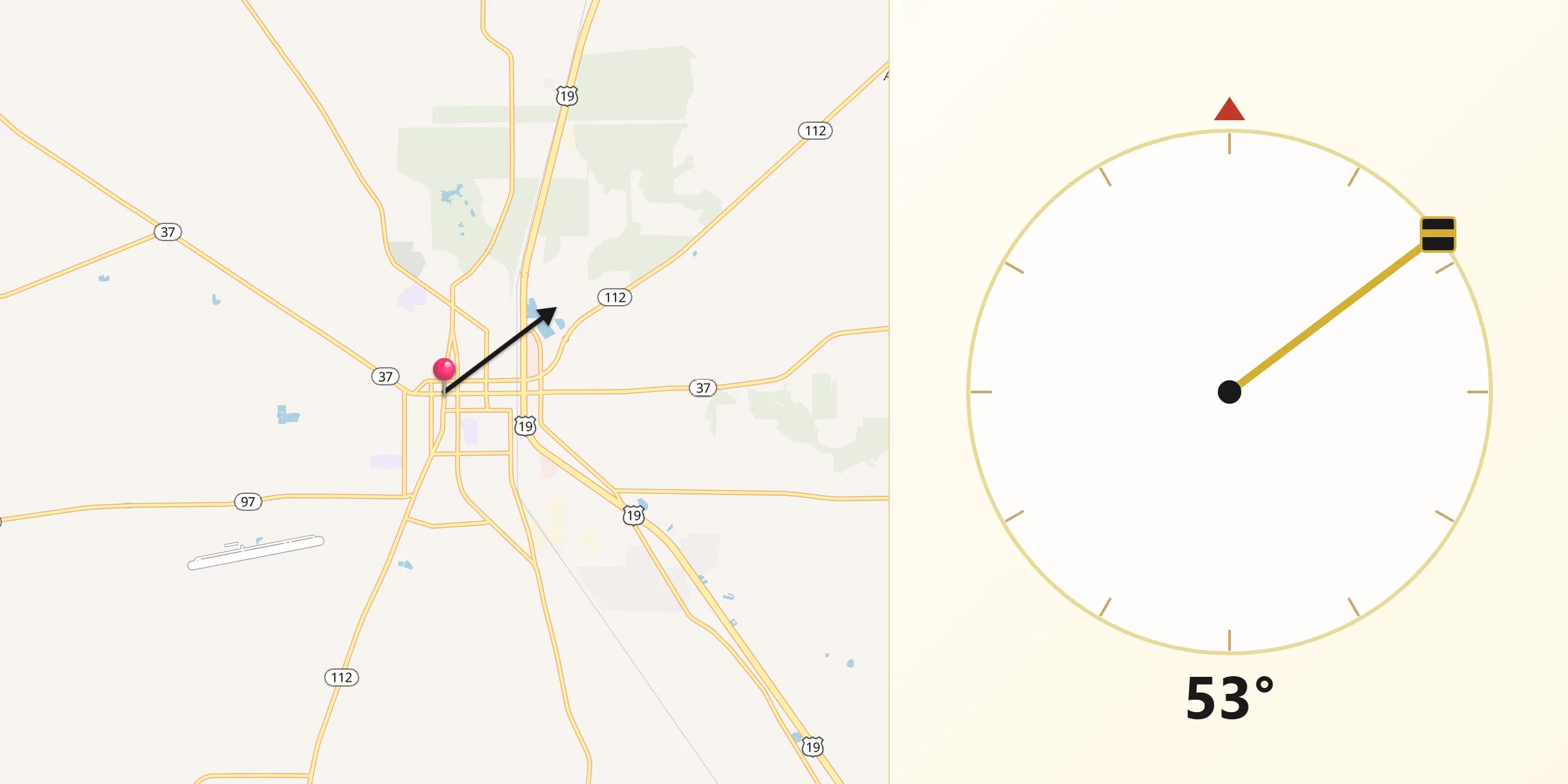Qibla Direction from Camilla