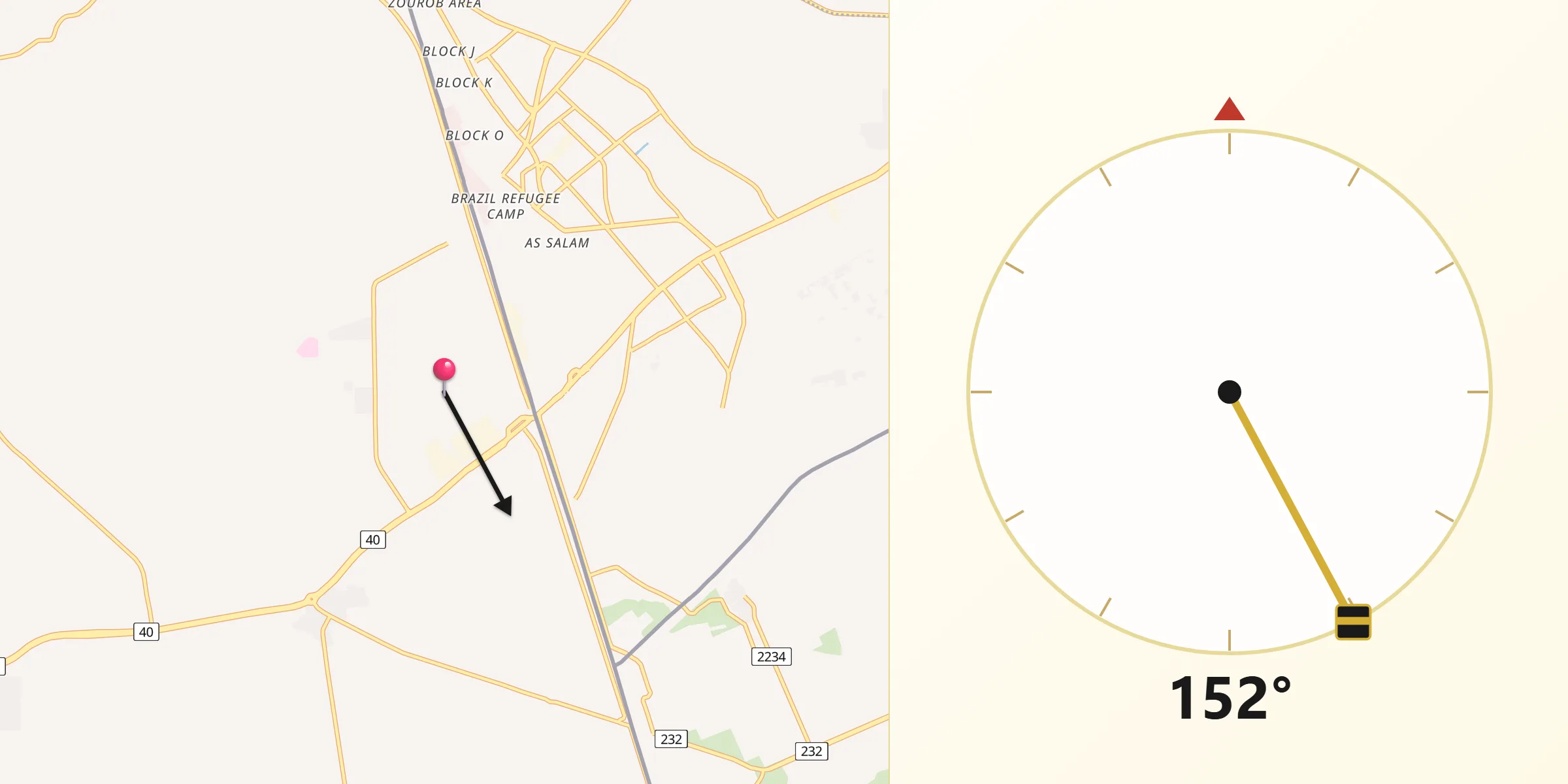 اتجاه القبلة من شوكة الصوفي