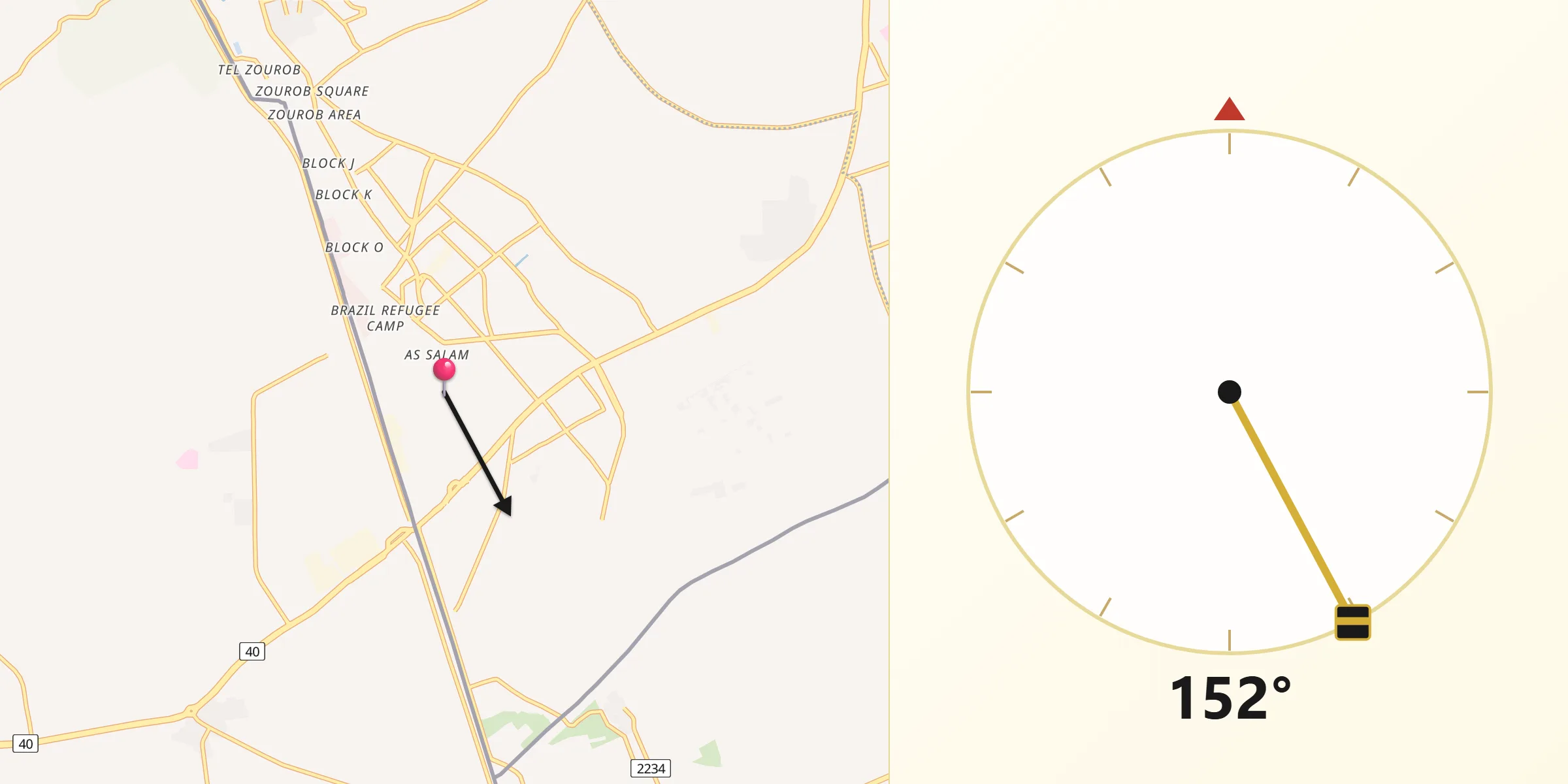 اتجاه القبلة من البيوك