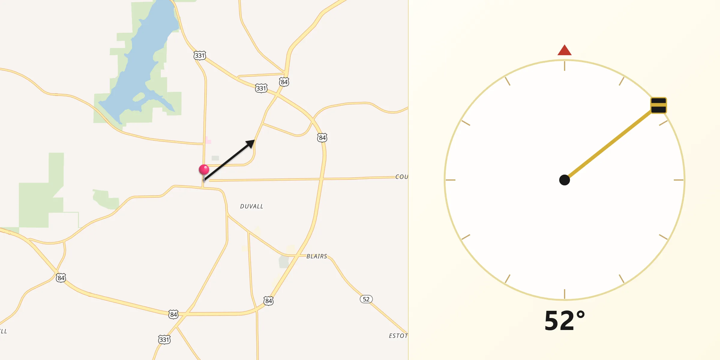 Qibla Direction from Opp