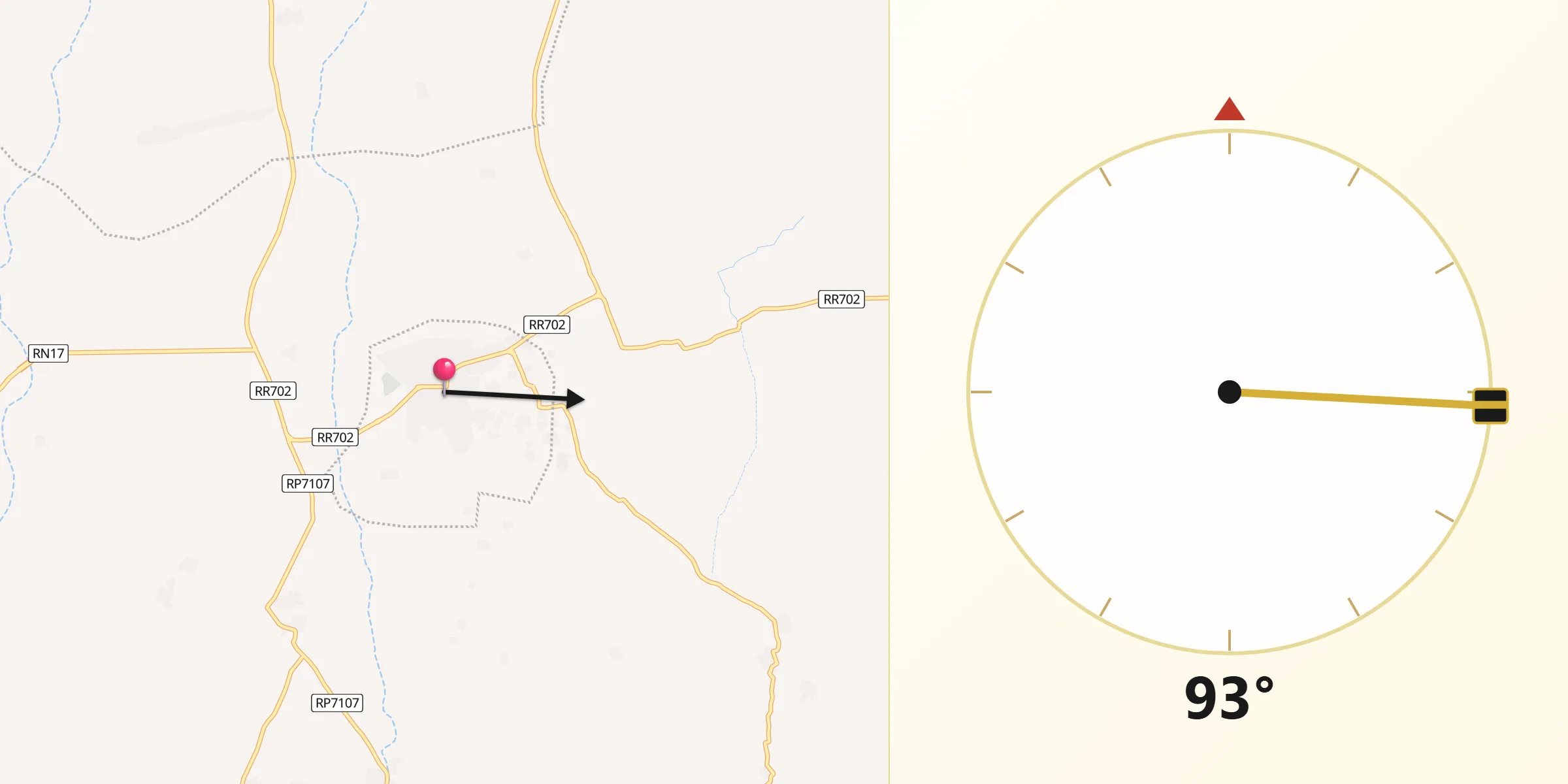 Direction vers la Qibla depuis Reçani