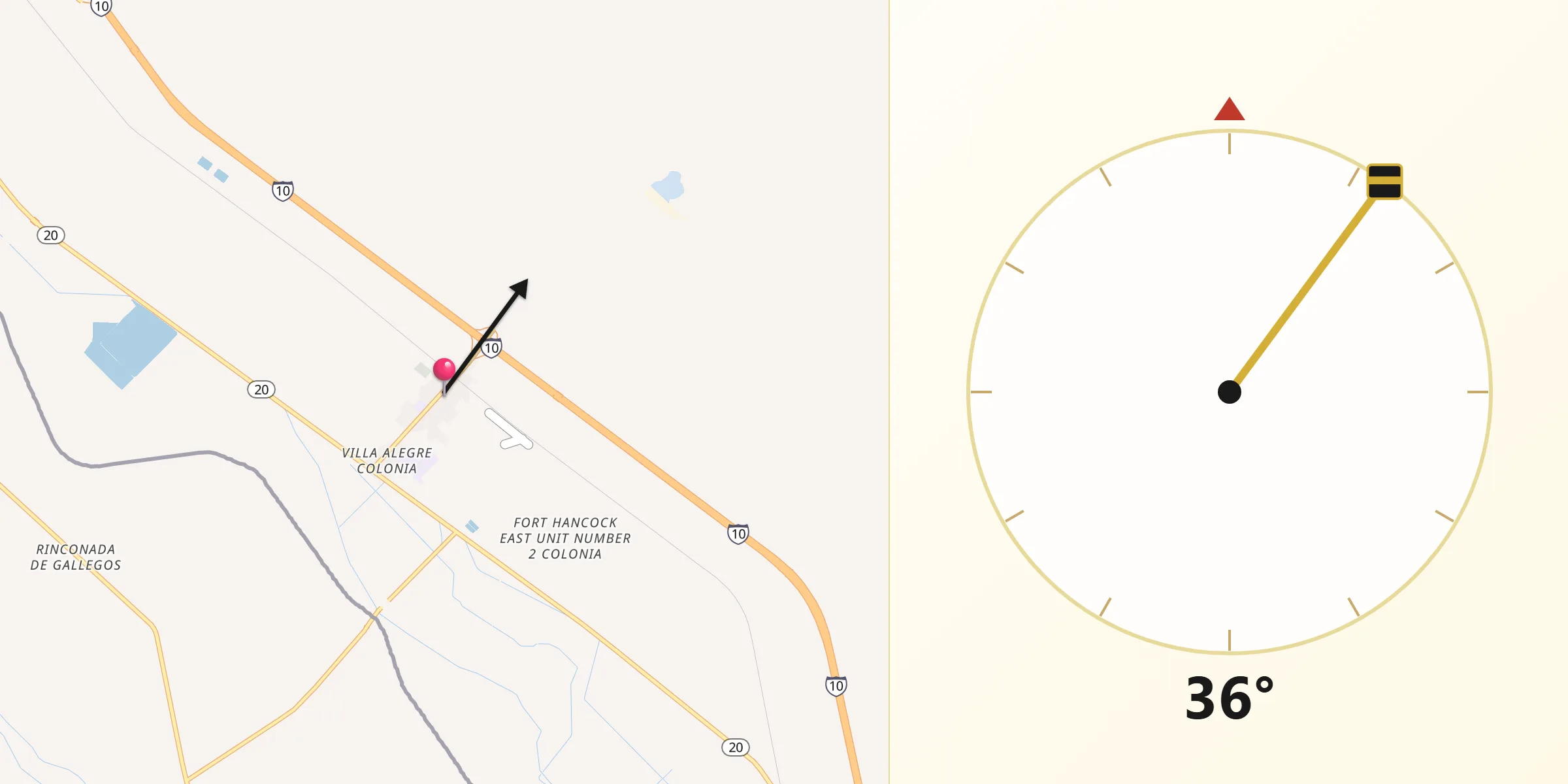 Qibla Direction from Fort Hancock