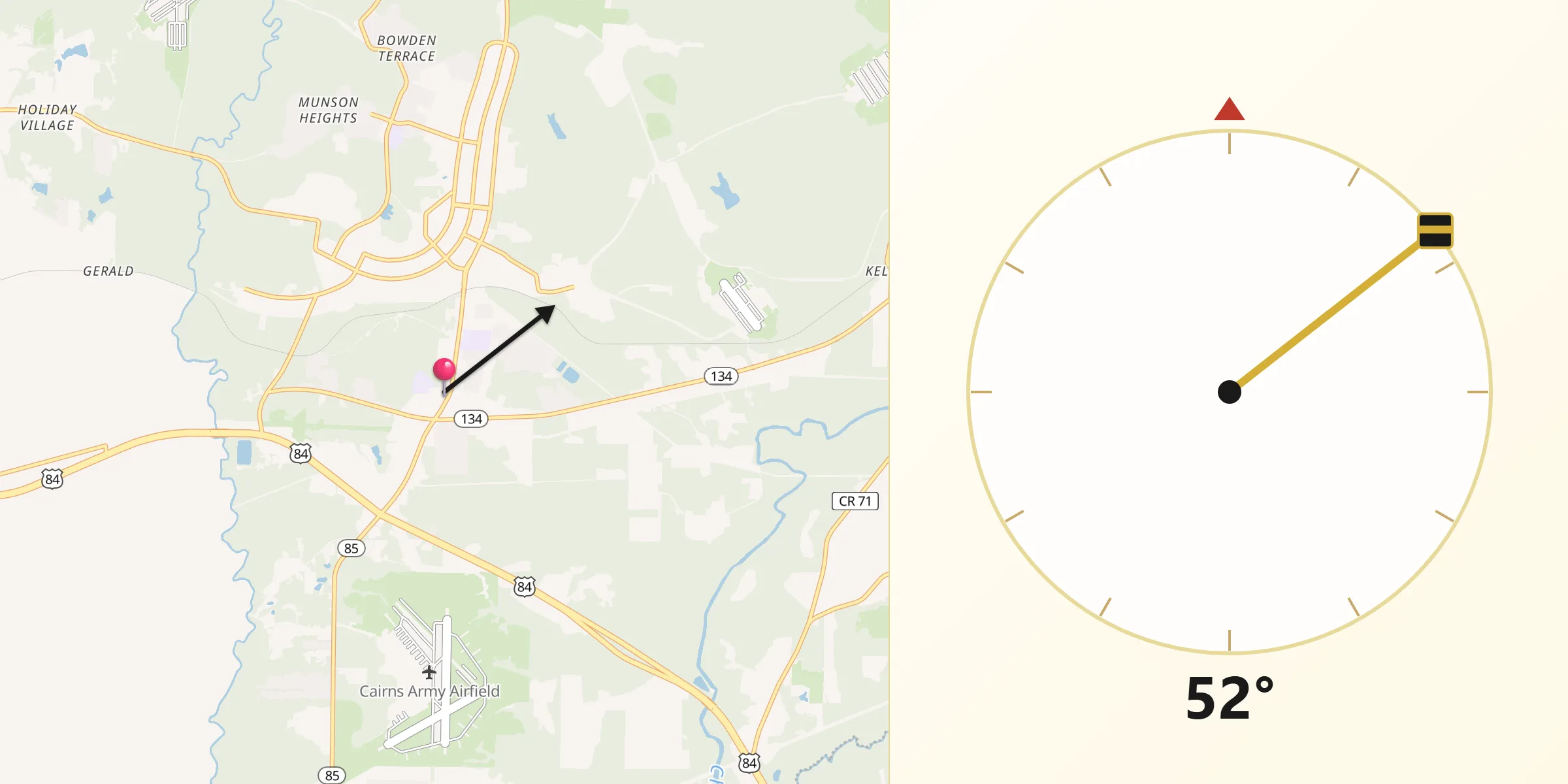 Qibla Direction from Daleville