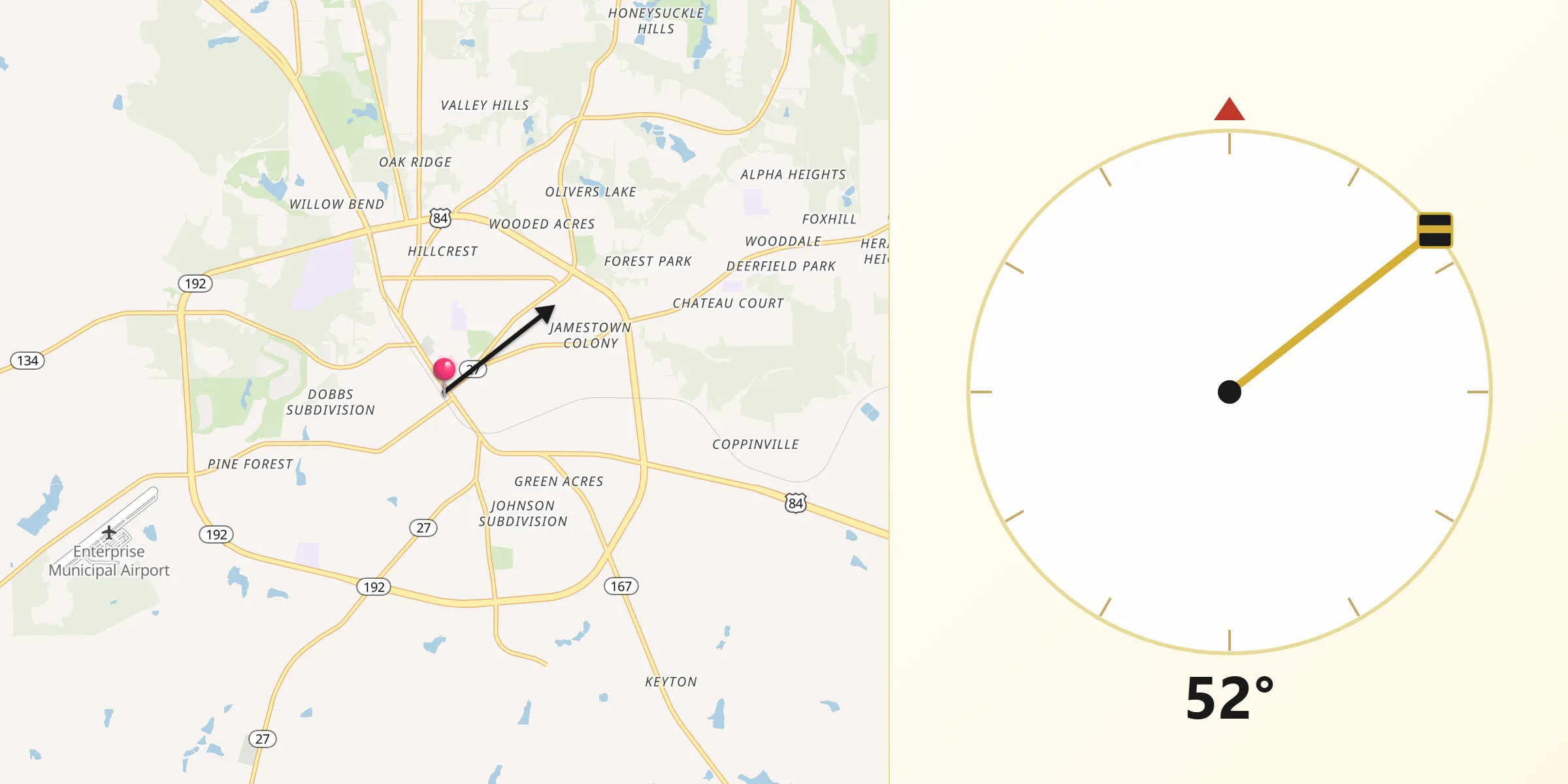 Qibla Direction from Enterprise