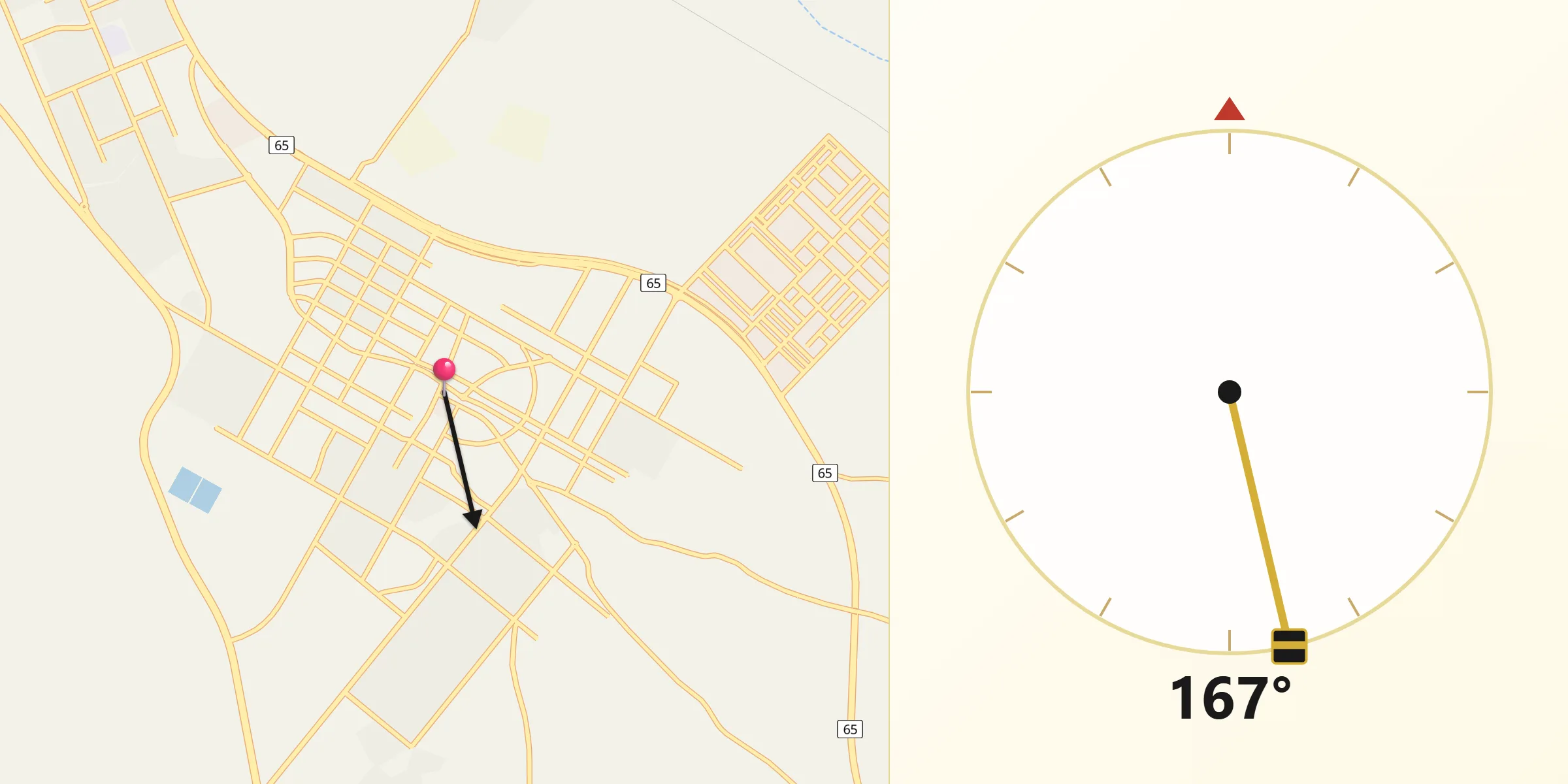 Direction vers la Qibla depuis Qurayyat