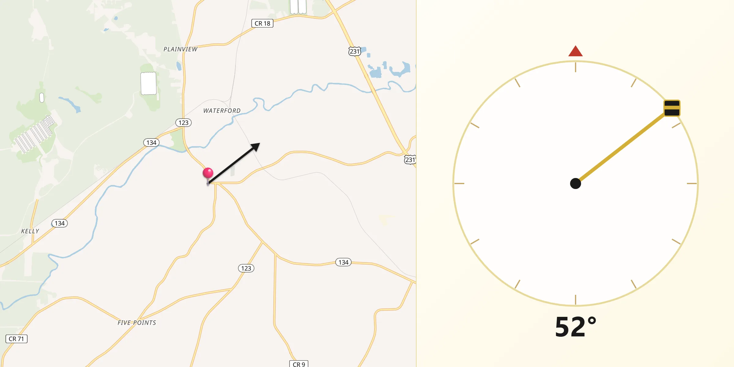 Qibla Direction from Newton