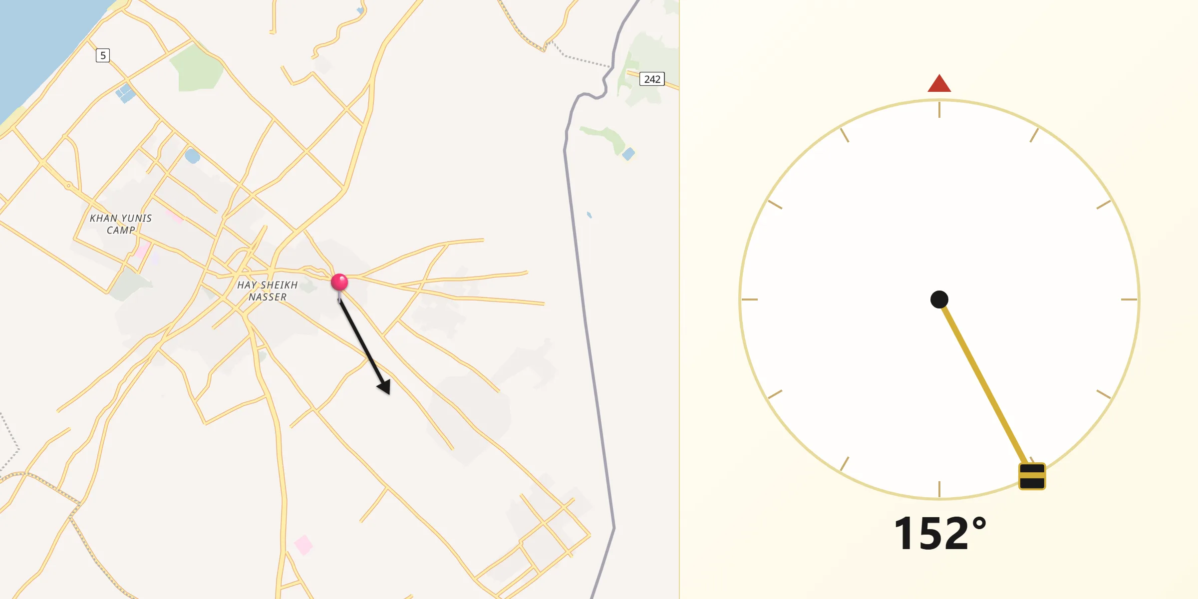 اتجاه القبلة من عبسان الصغيرة