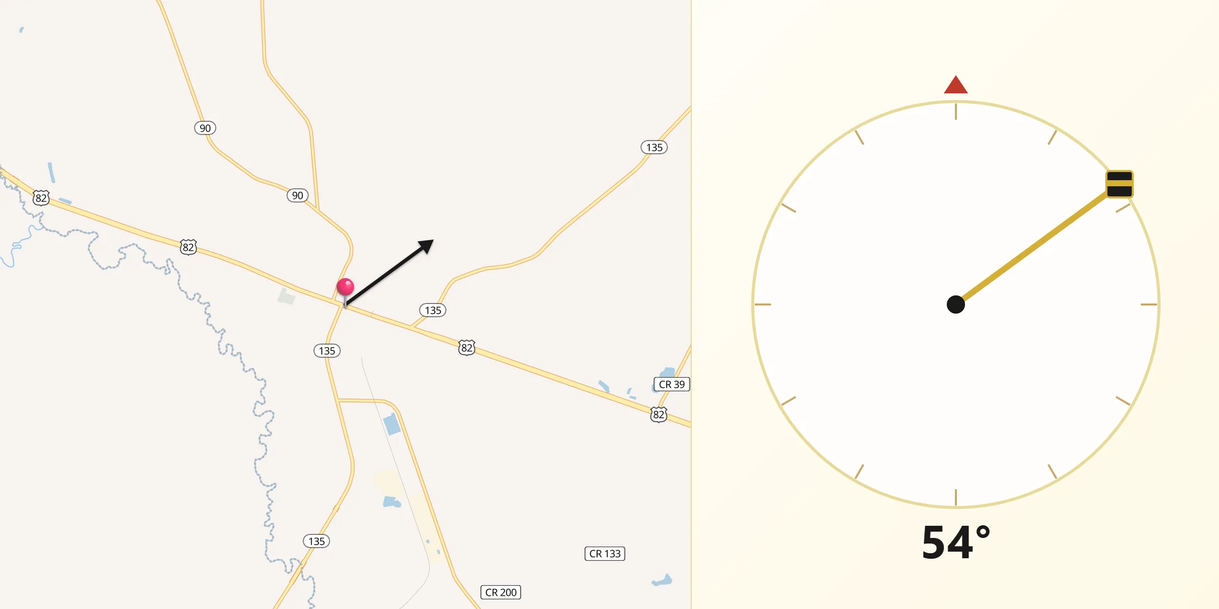 Qibla Direction from Willacoochee