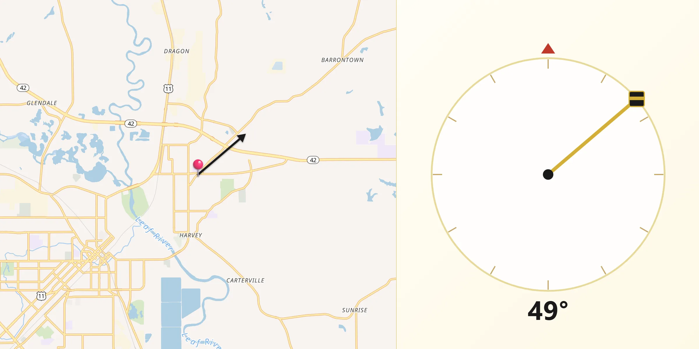 Qibla Direction from Petal