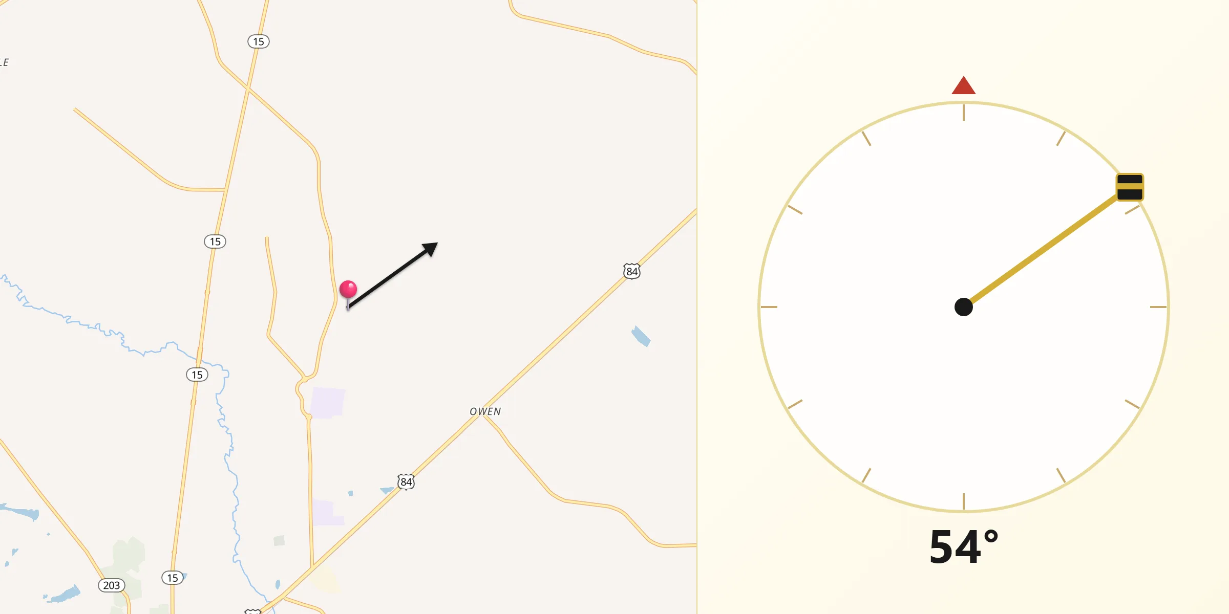 Qibla Direction from Pierce County
