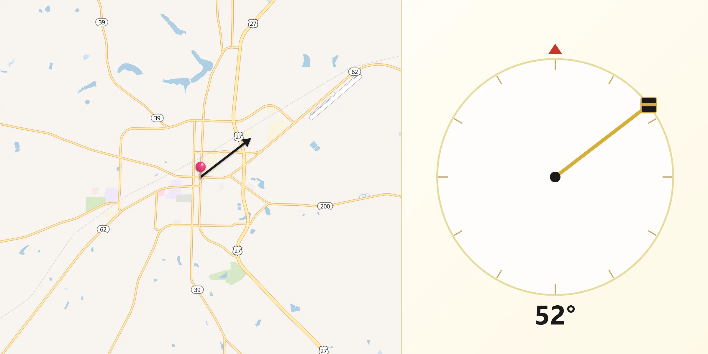 Qibla Direction from Blakely