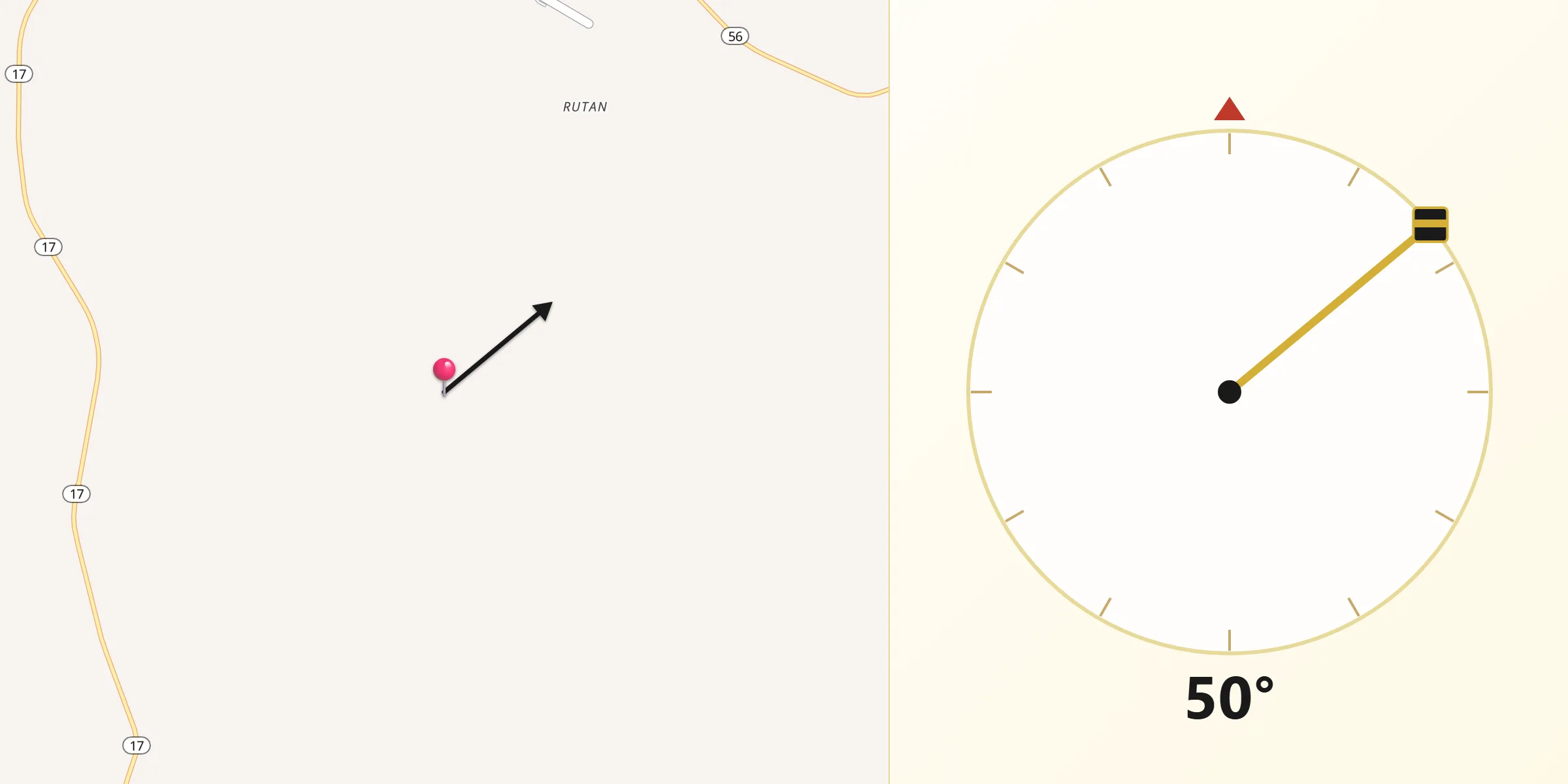 Qibla Direction from Washington County