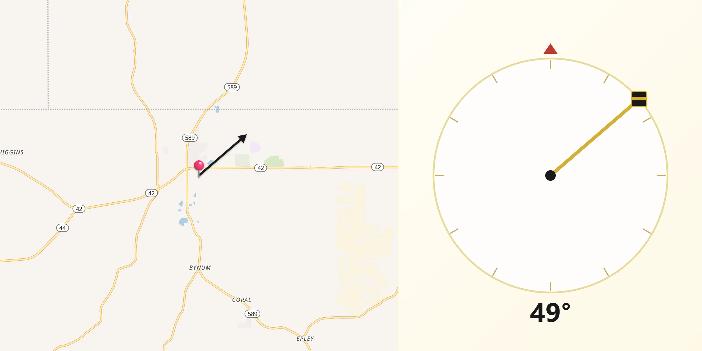 Qibla Direction from Sumrall