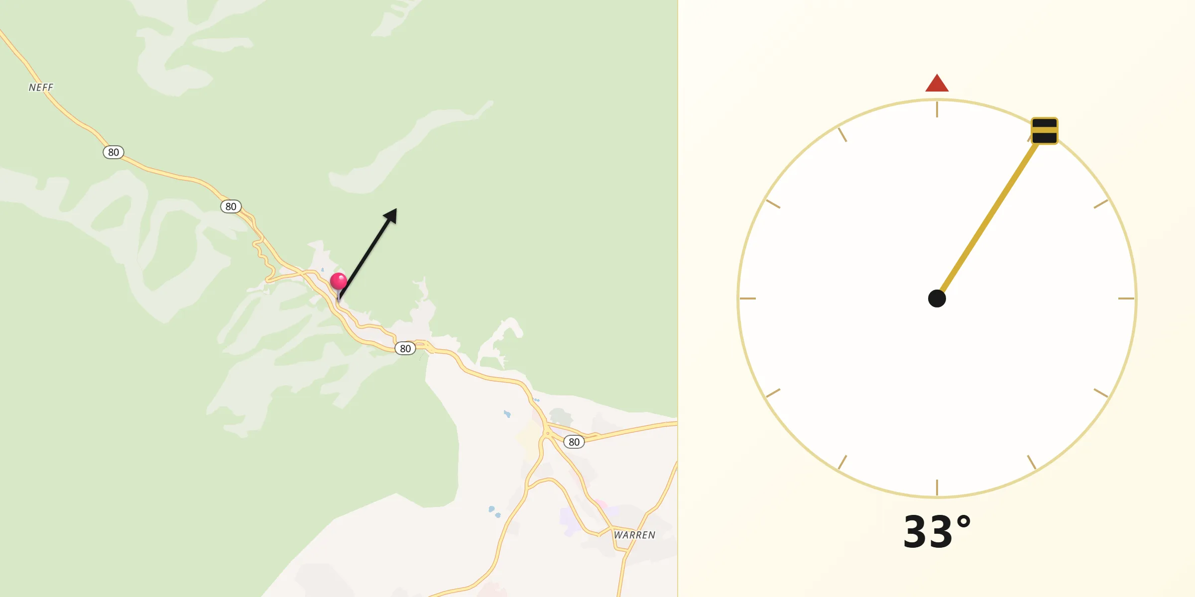 Qibla Direction from Bisbee