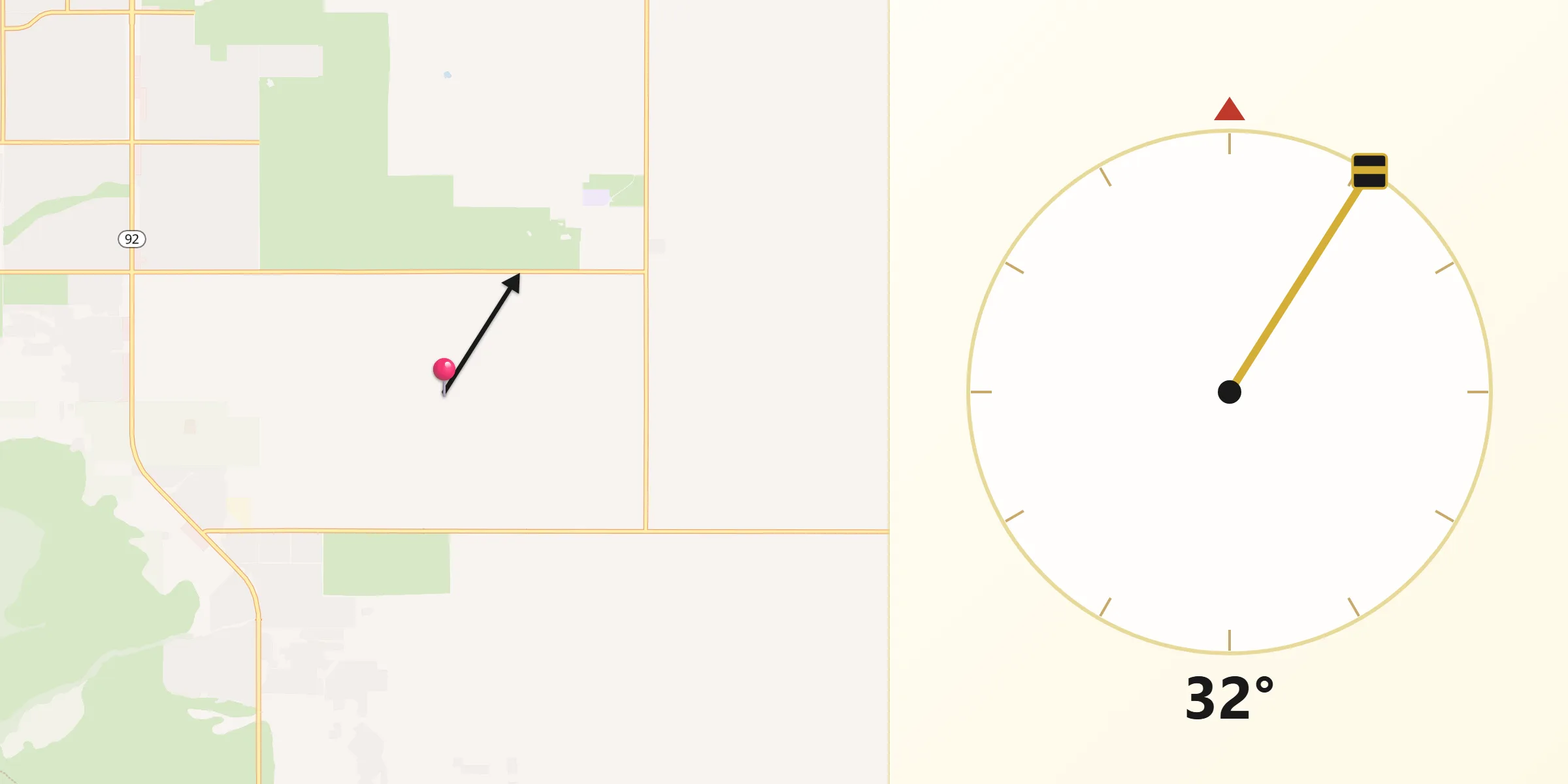 Qibla Direction from Sierra Vista Southeast