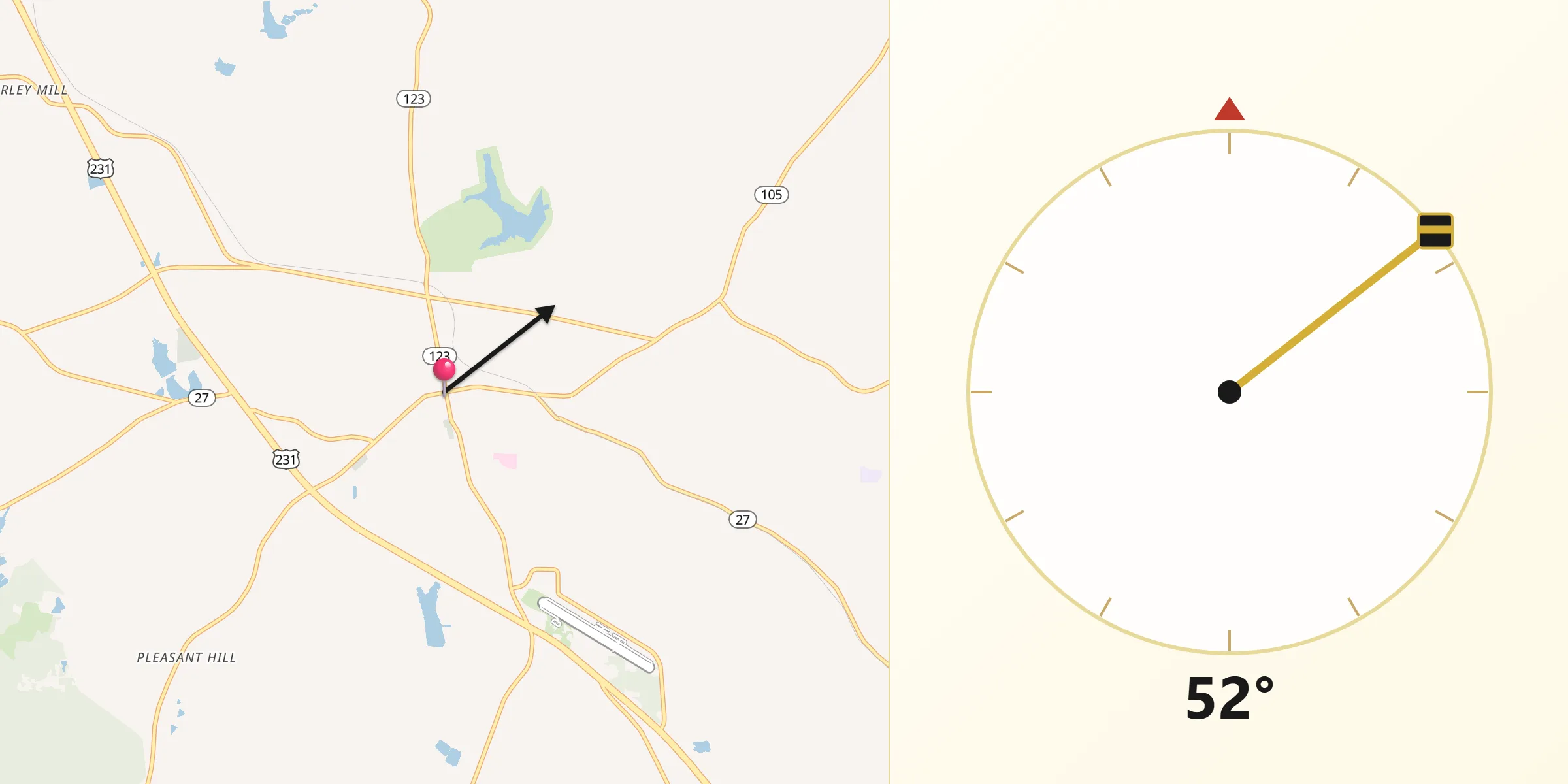 Qibla Direction from Ozark