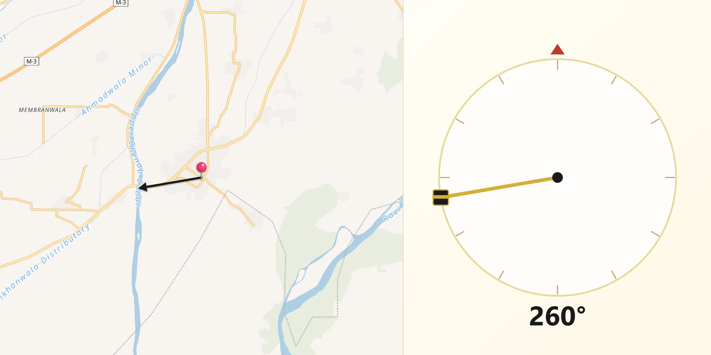 Sharqpur سے مکہ کی سمت