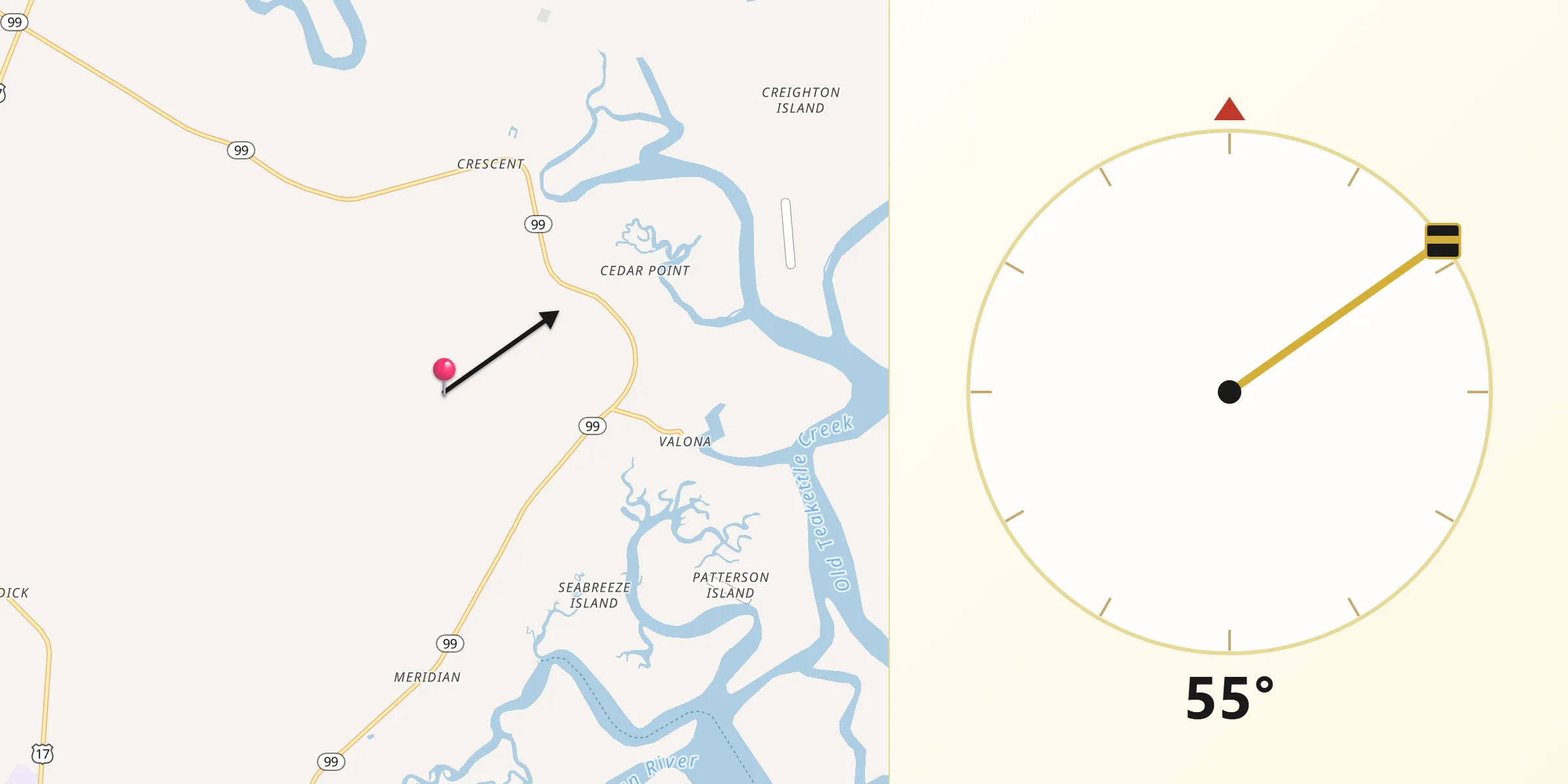 Qibla Direction from McIntosh