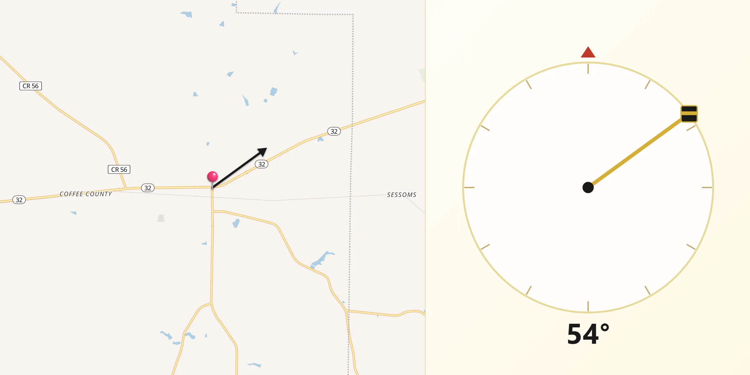 Qibla Direction from Nicholls