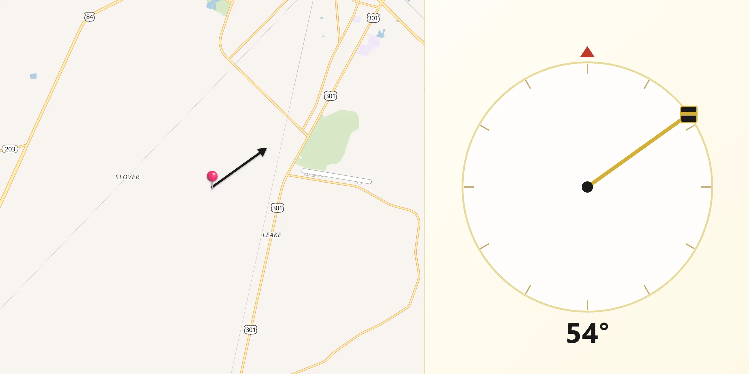Qibla Direction from Wayne County