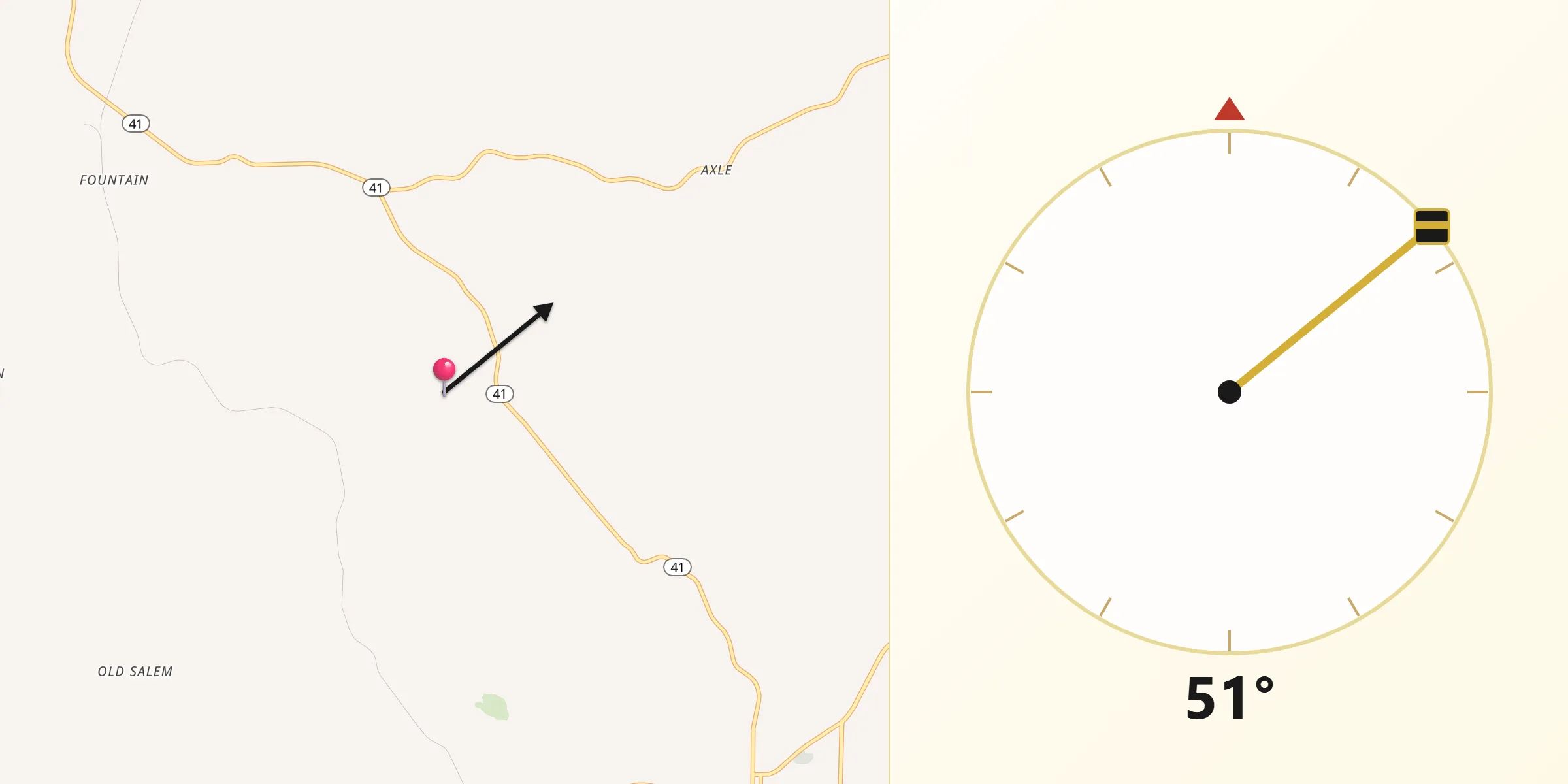 Qibla Direction from Monroe County