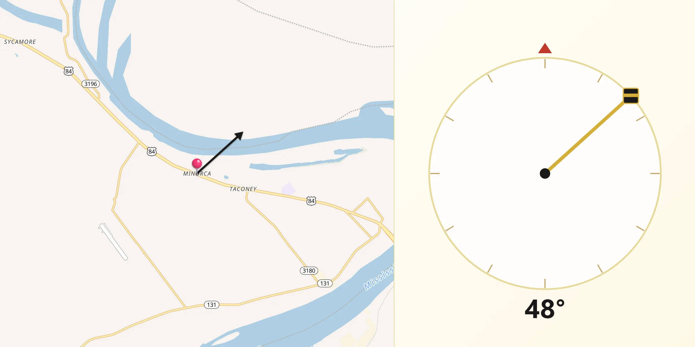Qibla Direction from Minorca
