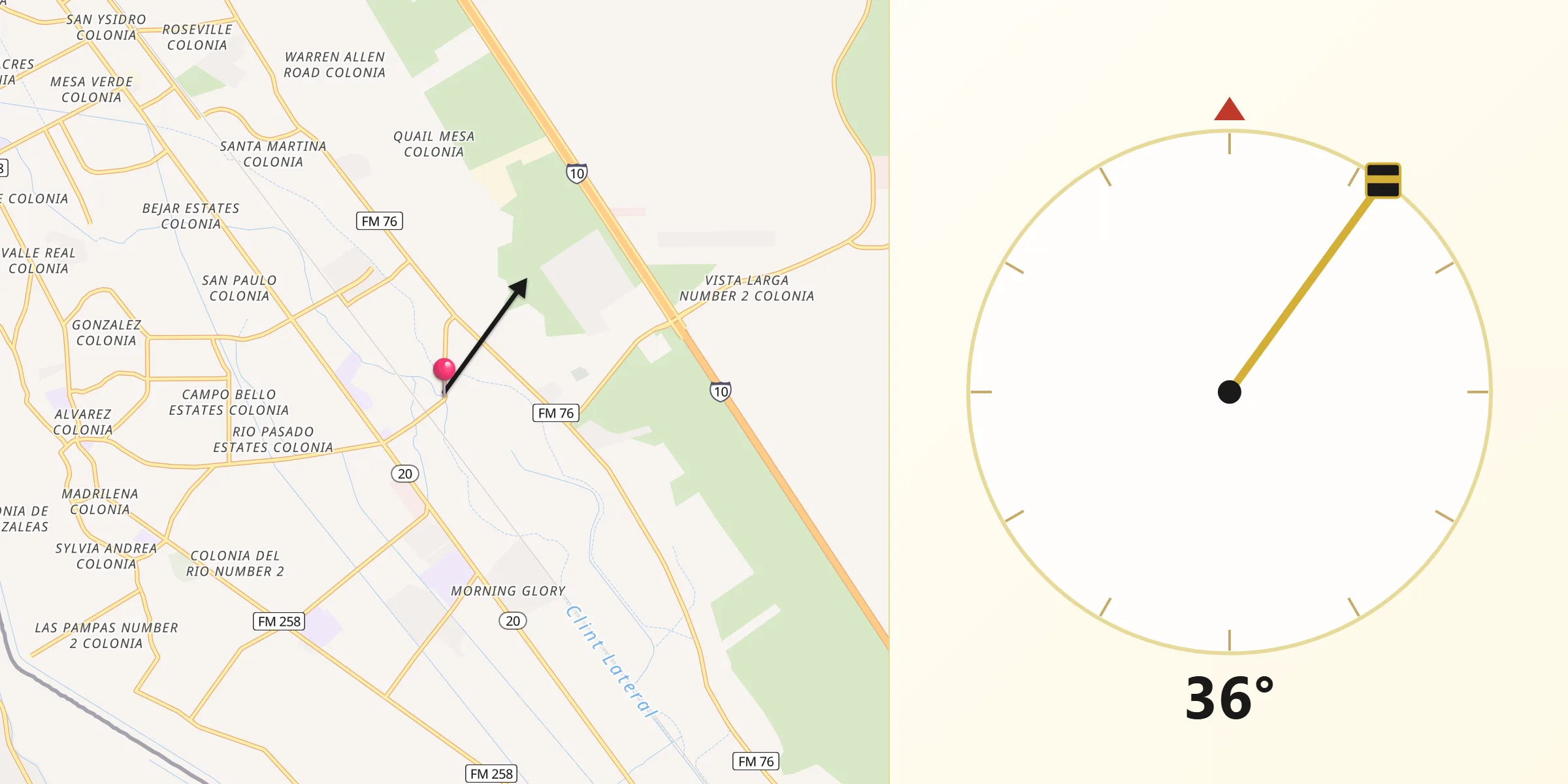 Qibla Direction from Clint