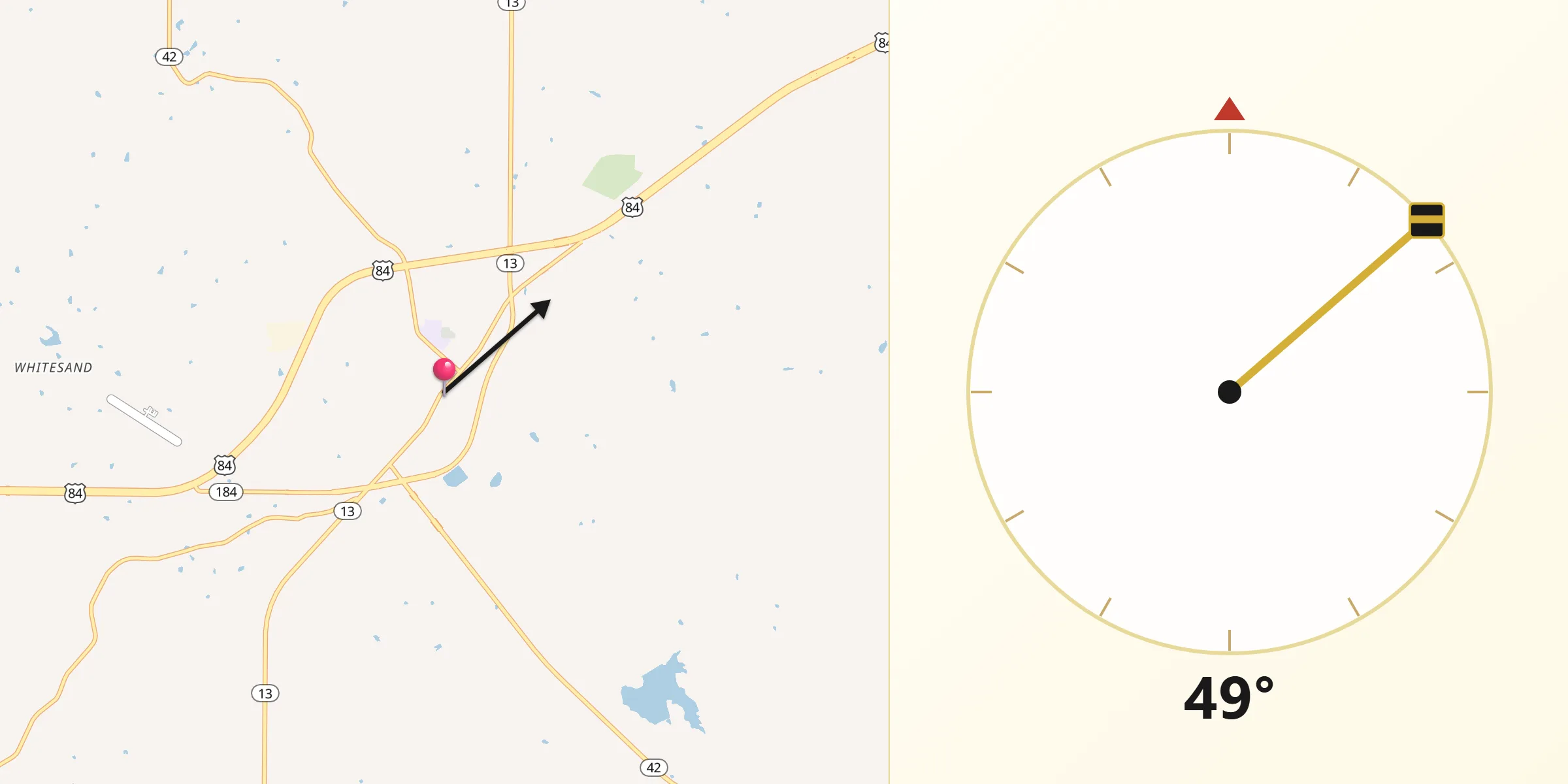 Qibla Direction from Prentiss