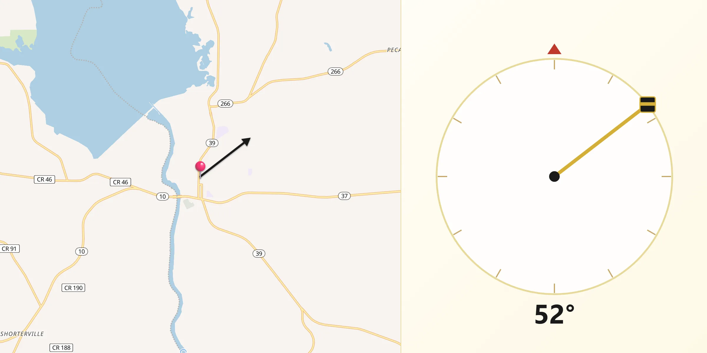 Qibla Direction from Fort Gaines