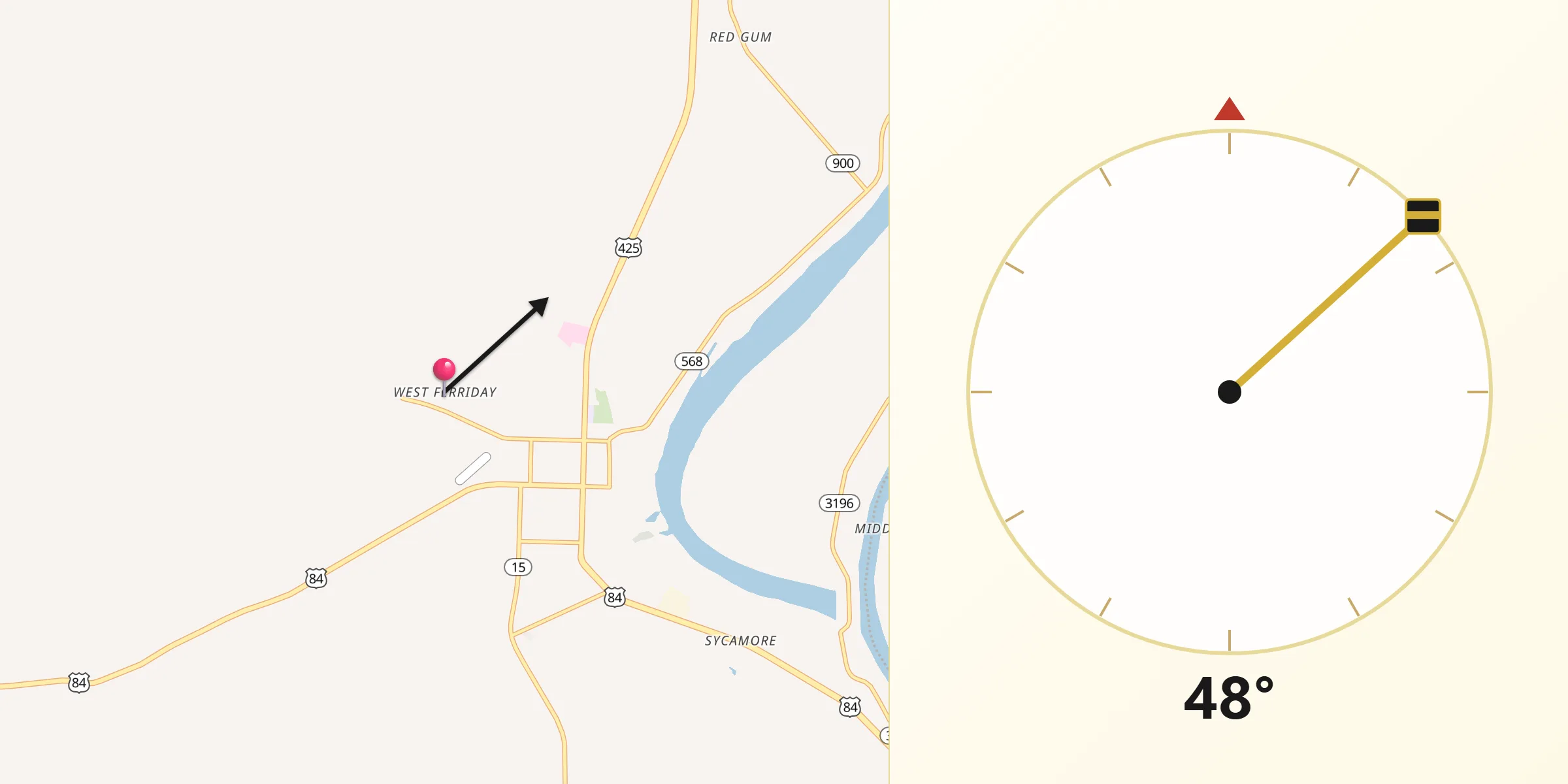 Qibla Direction from West Ferriday