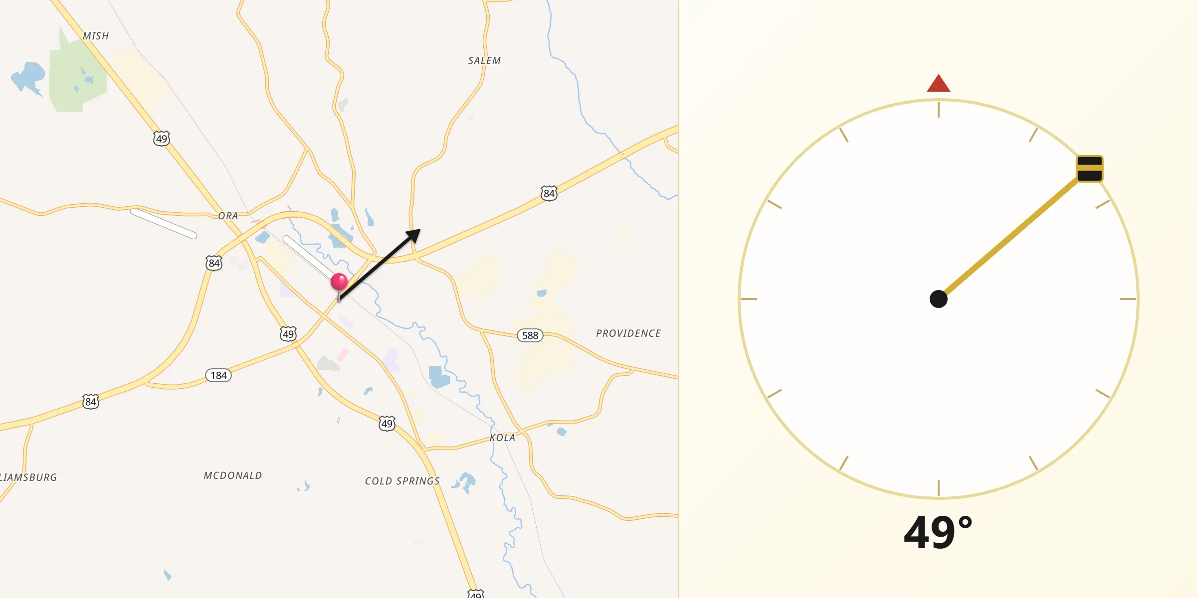 Qibla Direction from Collins