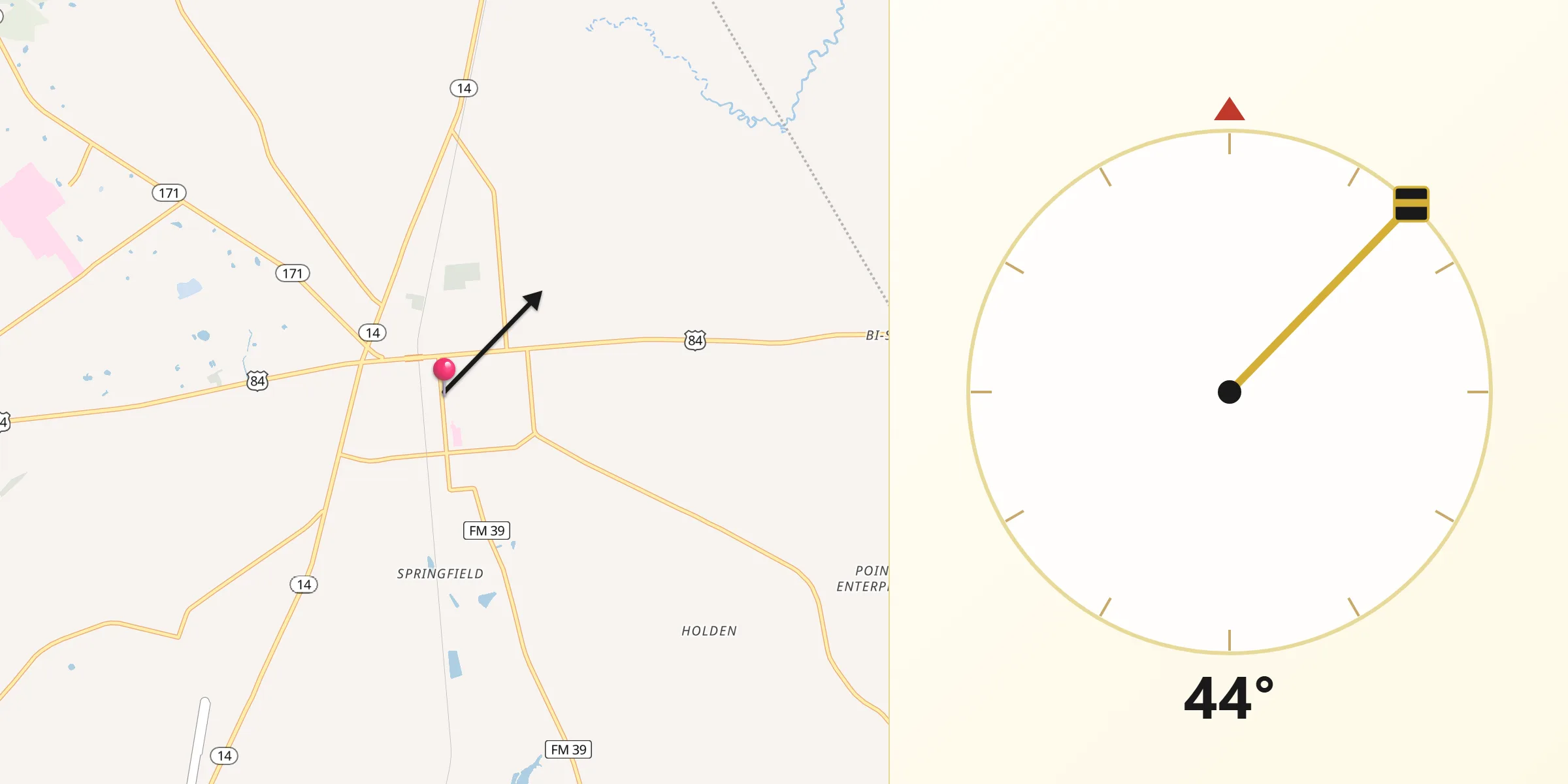 Qibla Direction from Mexia