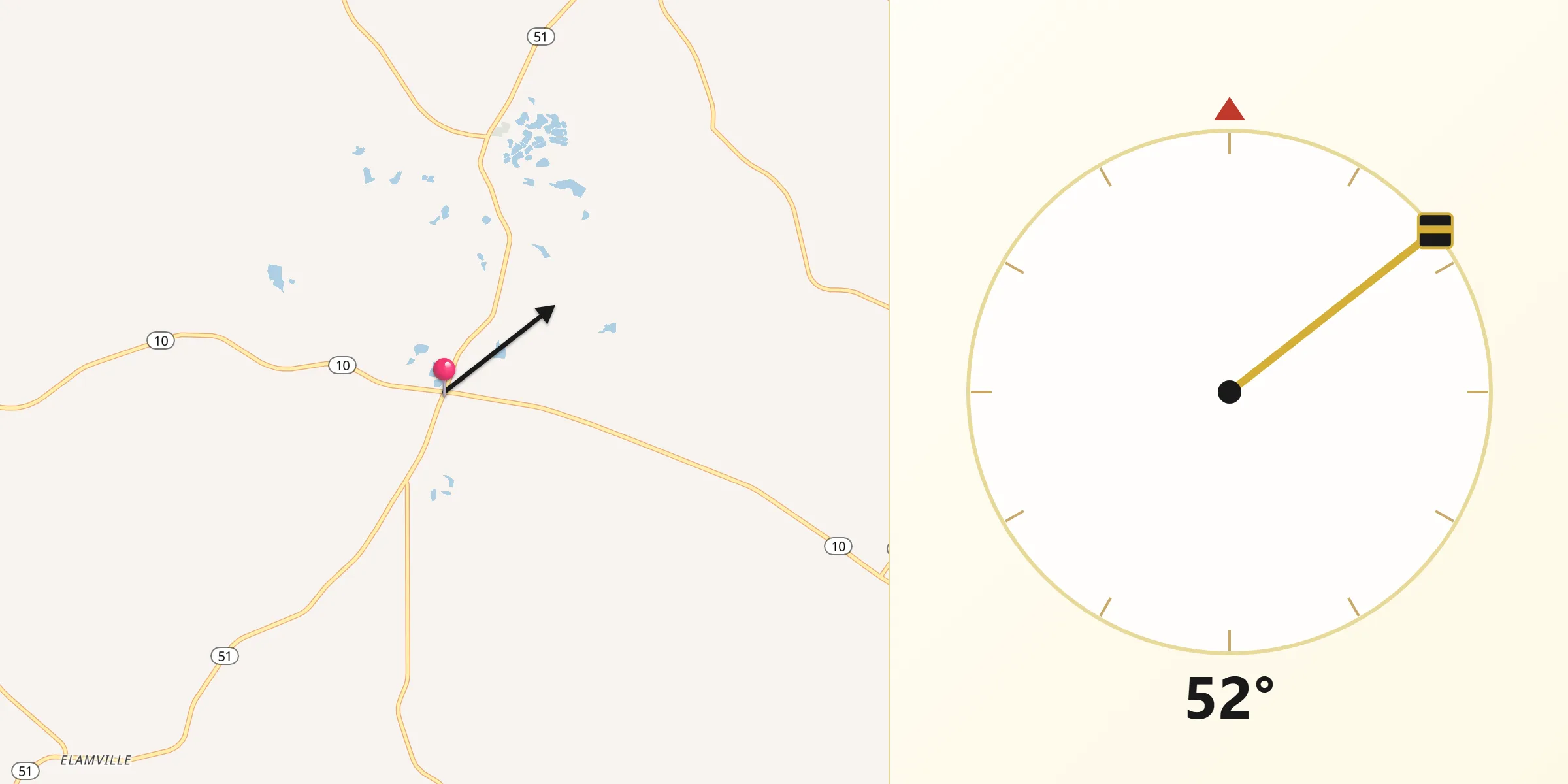 Qibla Direction from Clio