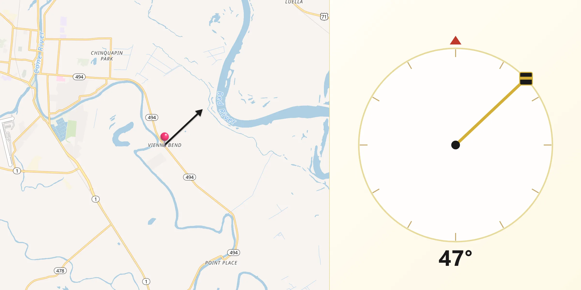 Qibla Direction from Vienna Bend