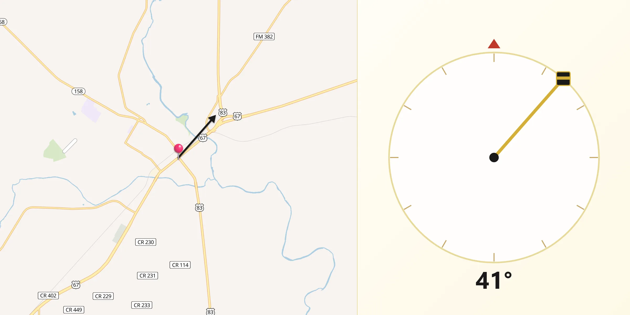 Qibla Direction from Ballinger