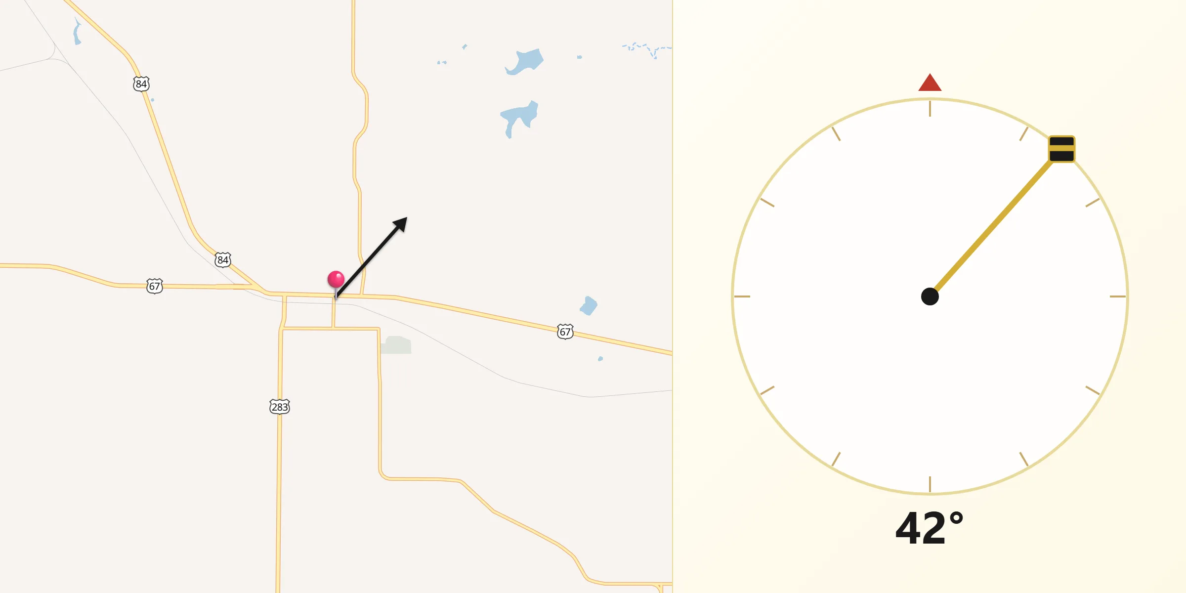 Qibla Direction from Santa Anna