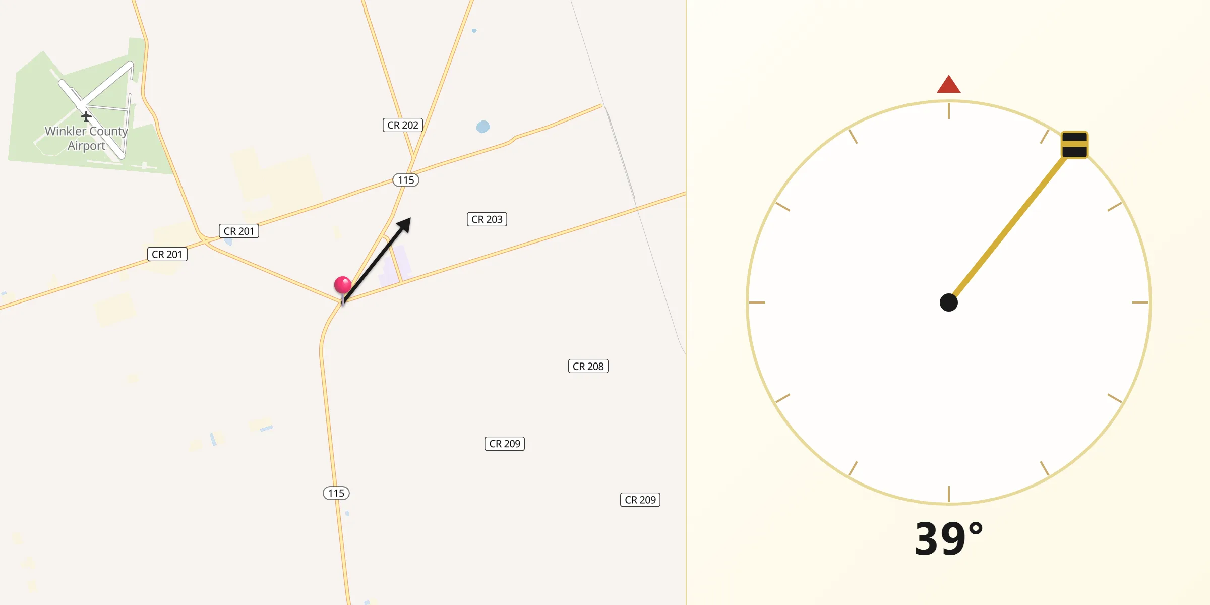 Qibla Direction from Wink