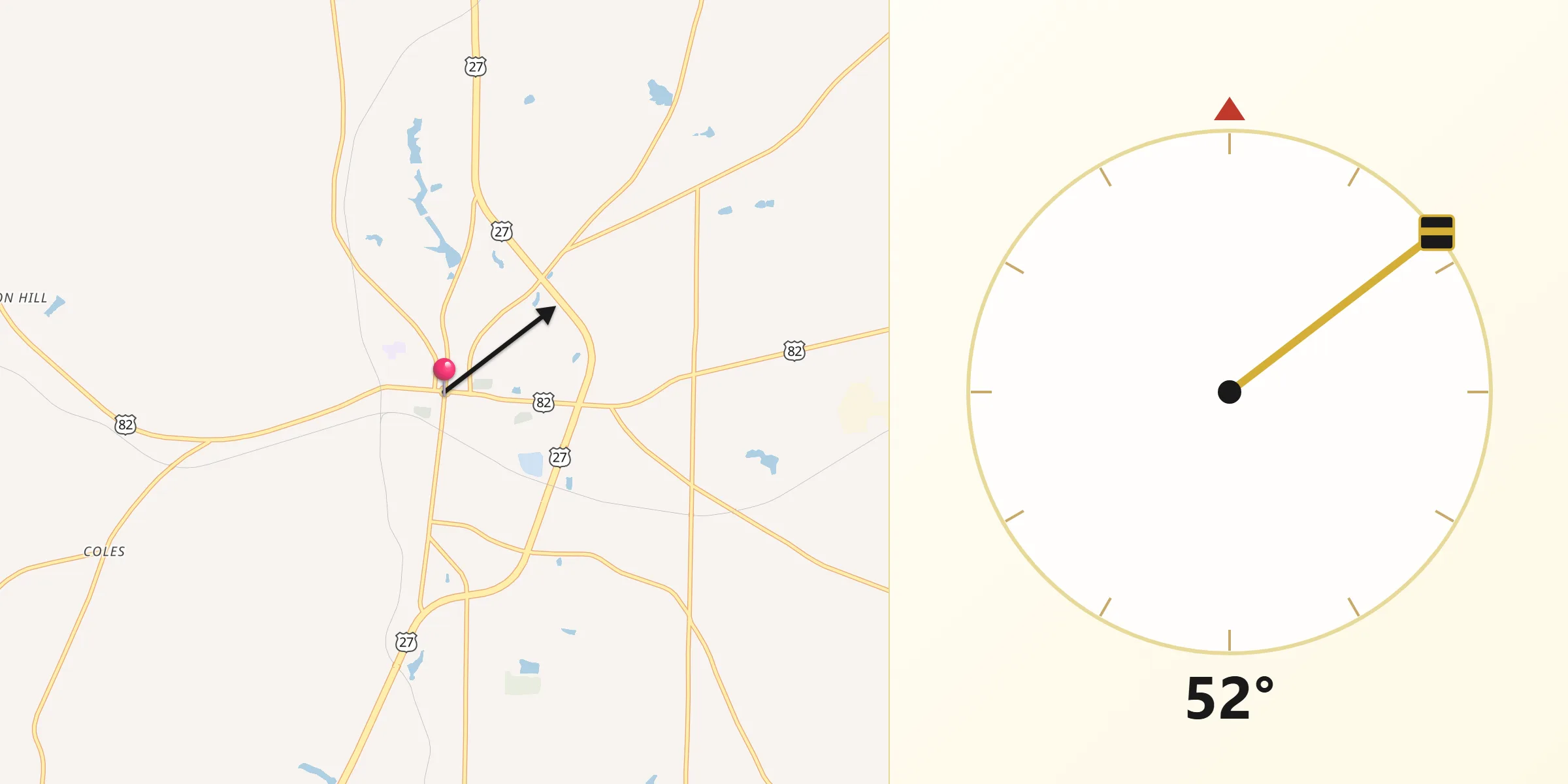Qibla Direction from Cuthbert