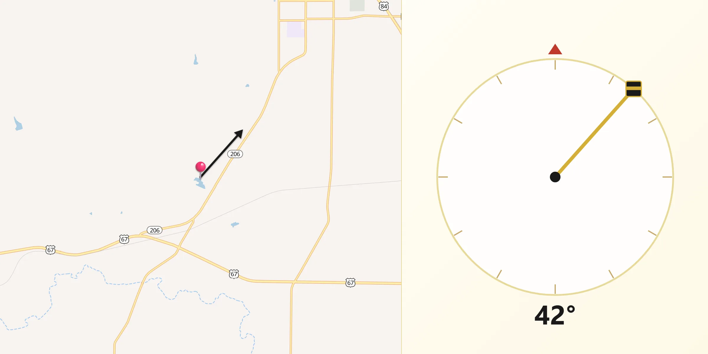 Qibla Direction from Coleman County