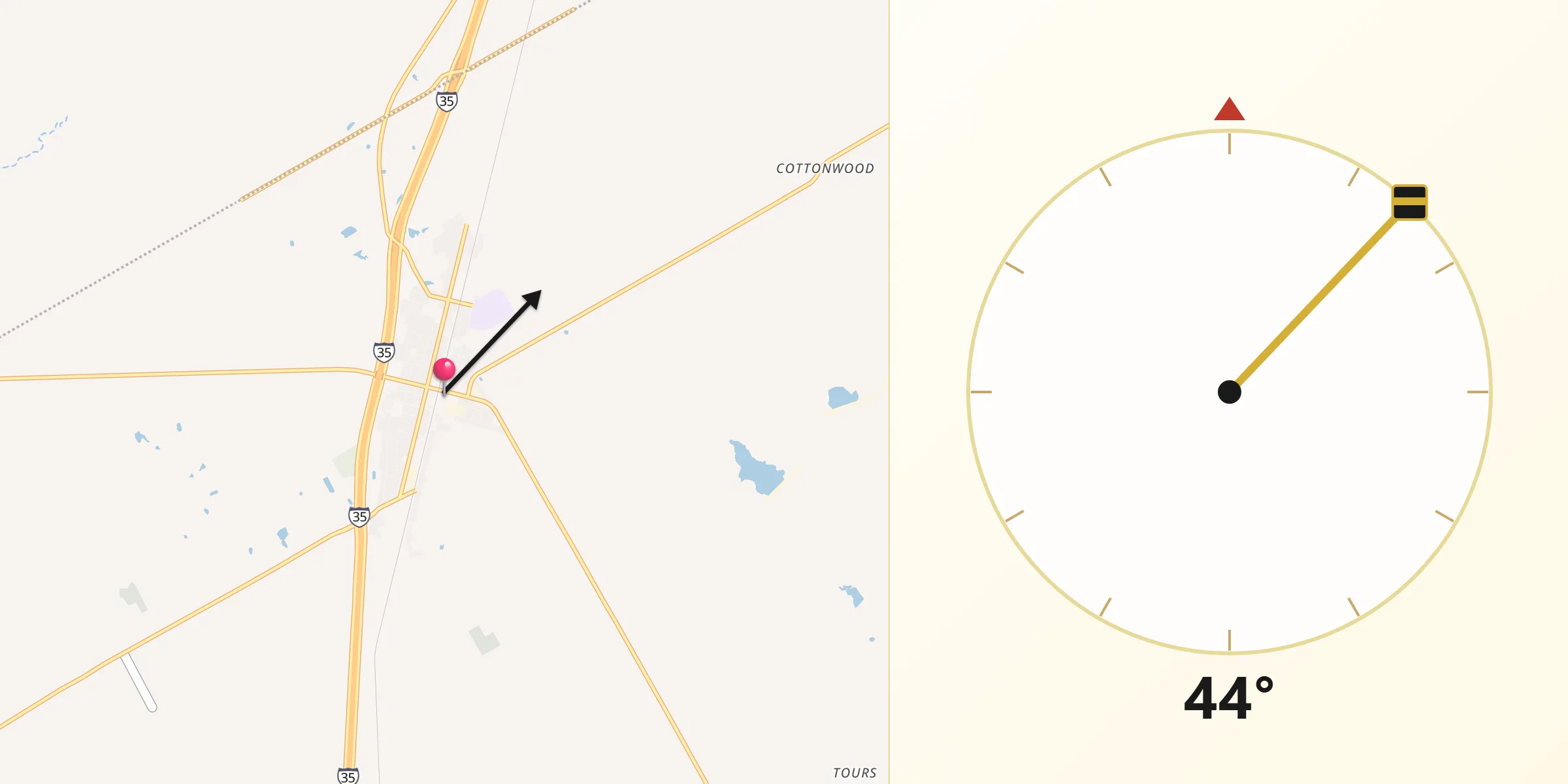 Qibla Direction from West