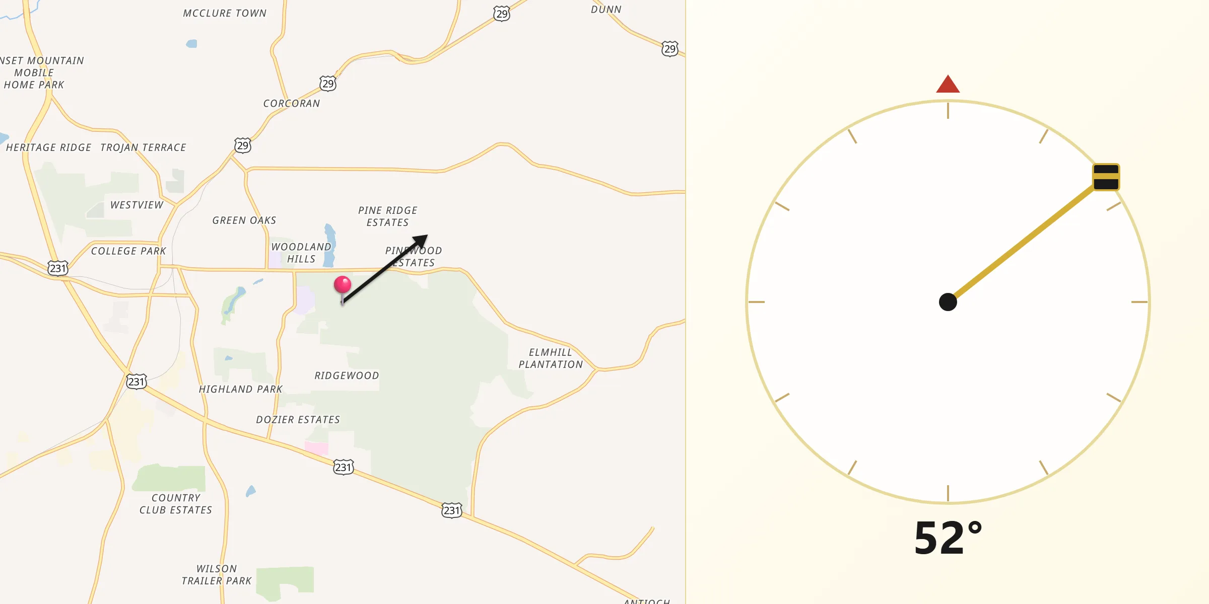 Qibla Direction from Pike