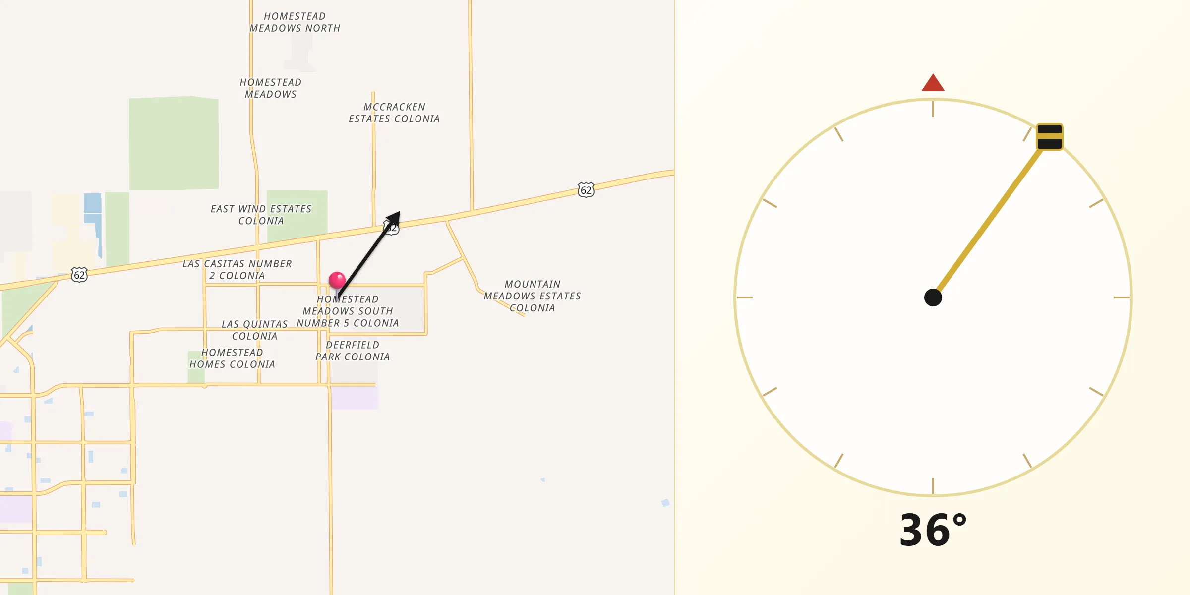 Qibla Direction from Homestead Meadows South