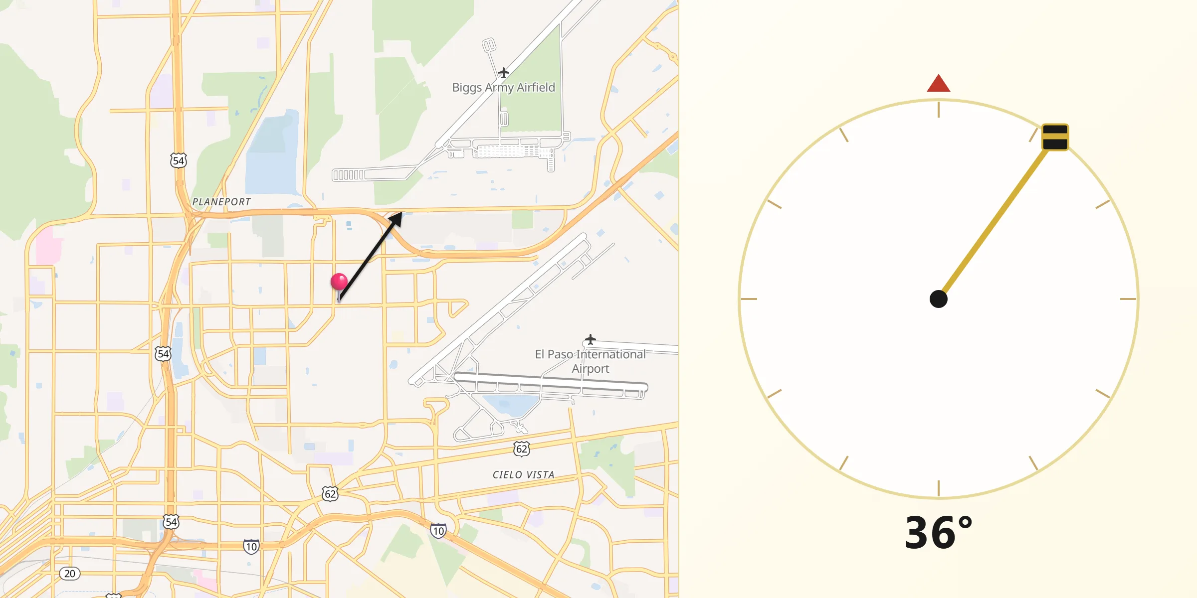 Qibla Direction from Fort Bliss