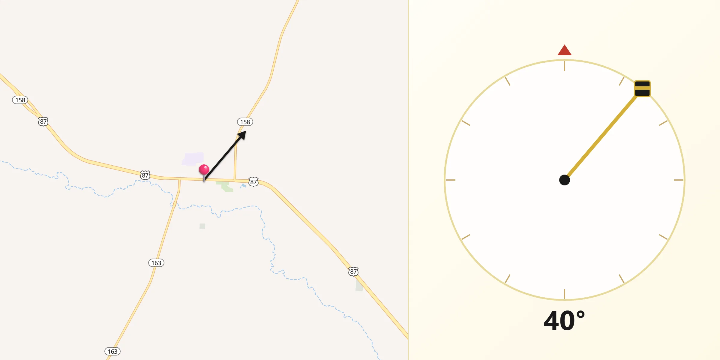 Qibla Direction from Sterling City