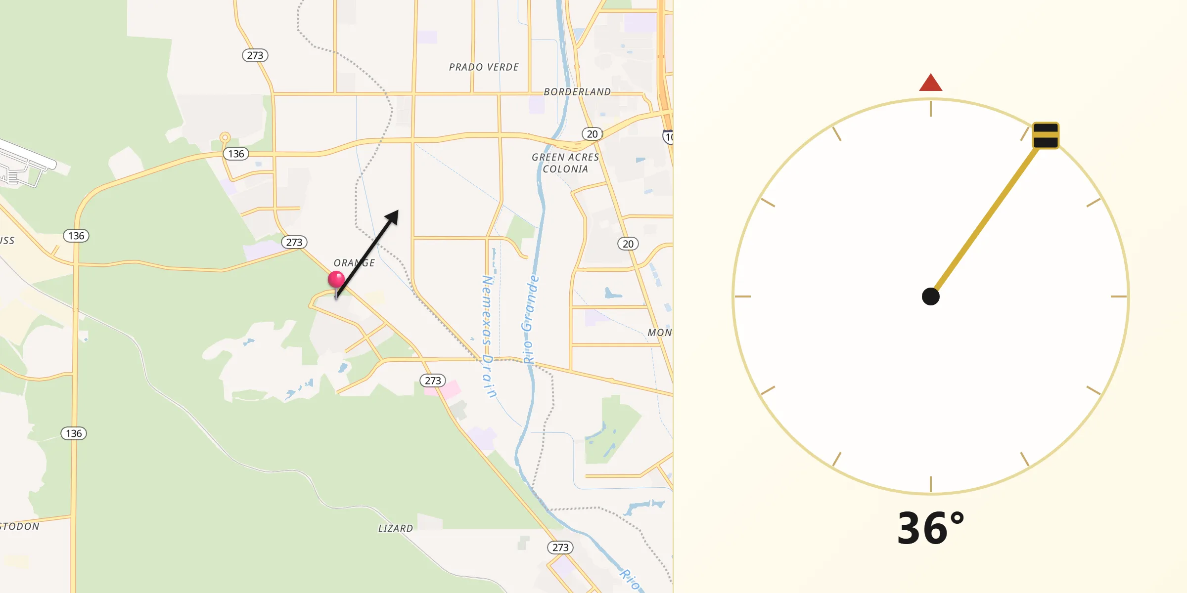 Qibla Direction from Santa Teresa